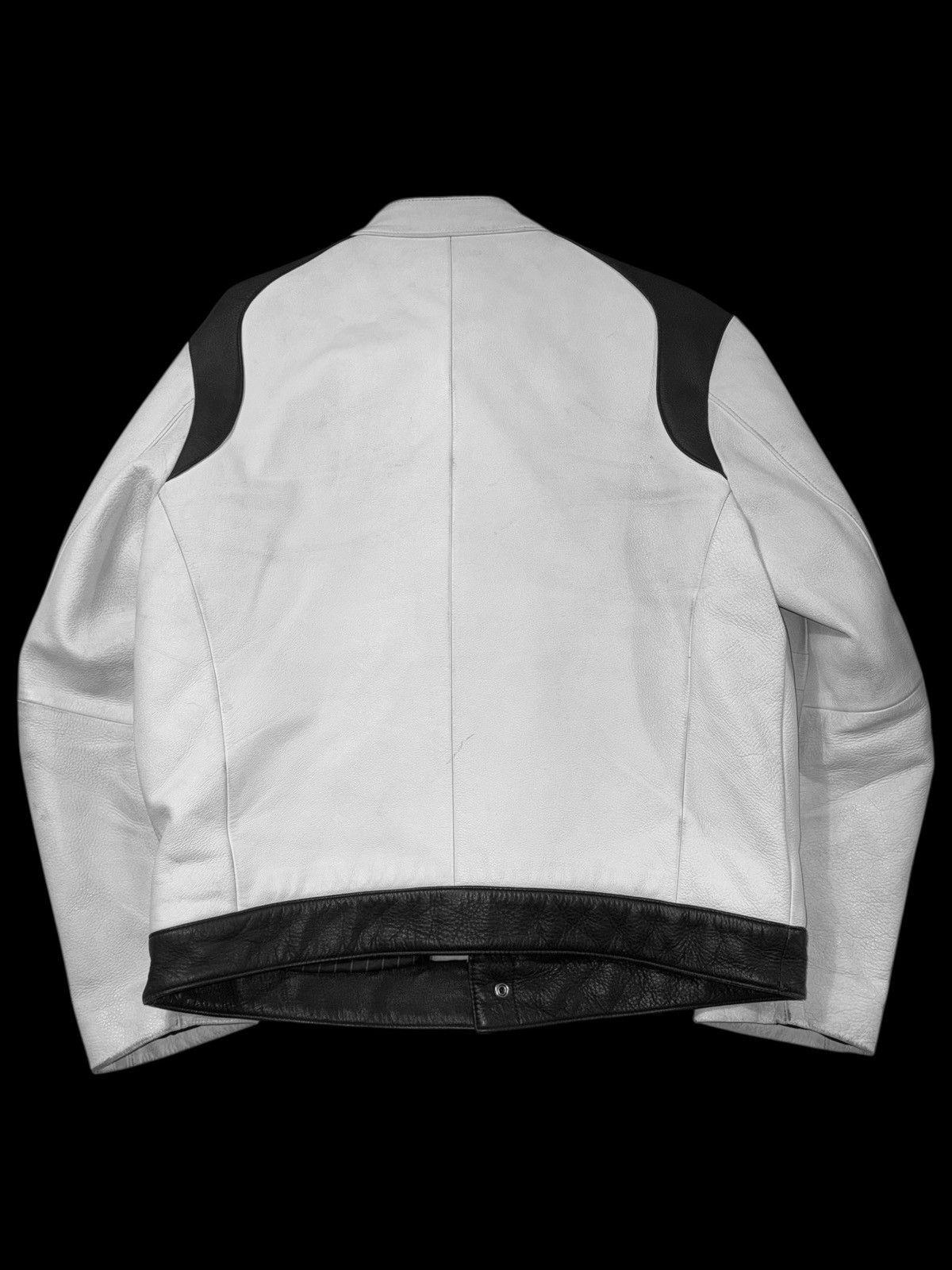 Other Vintage leather jacket vera pelle biker jacket white black Size US L / EU 52-54 / 3 - 2 Thumbnail