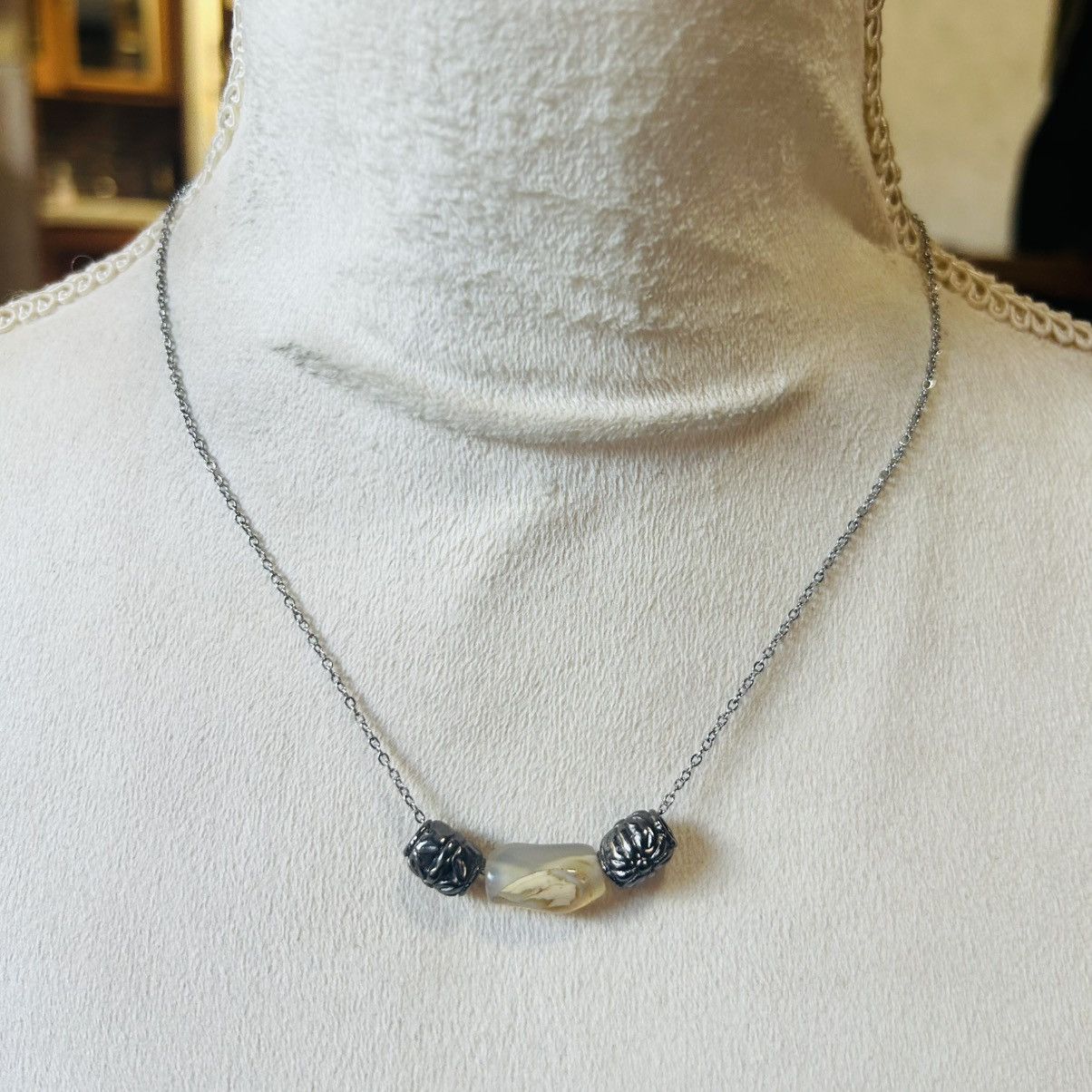 Handmade Handcrafted vintage orca agate filigree slider necklace Size ONE SIZE - 2 Thumbnail