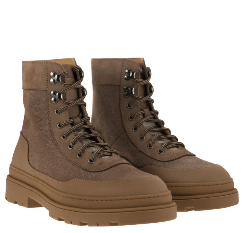 Brunello Cucinelli Brunello Cucinelli Pebbled Leather Ankle Boots in Brown Size US 10.5 / EU 43-44 - 4 Thumbnail