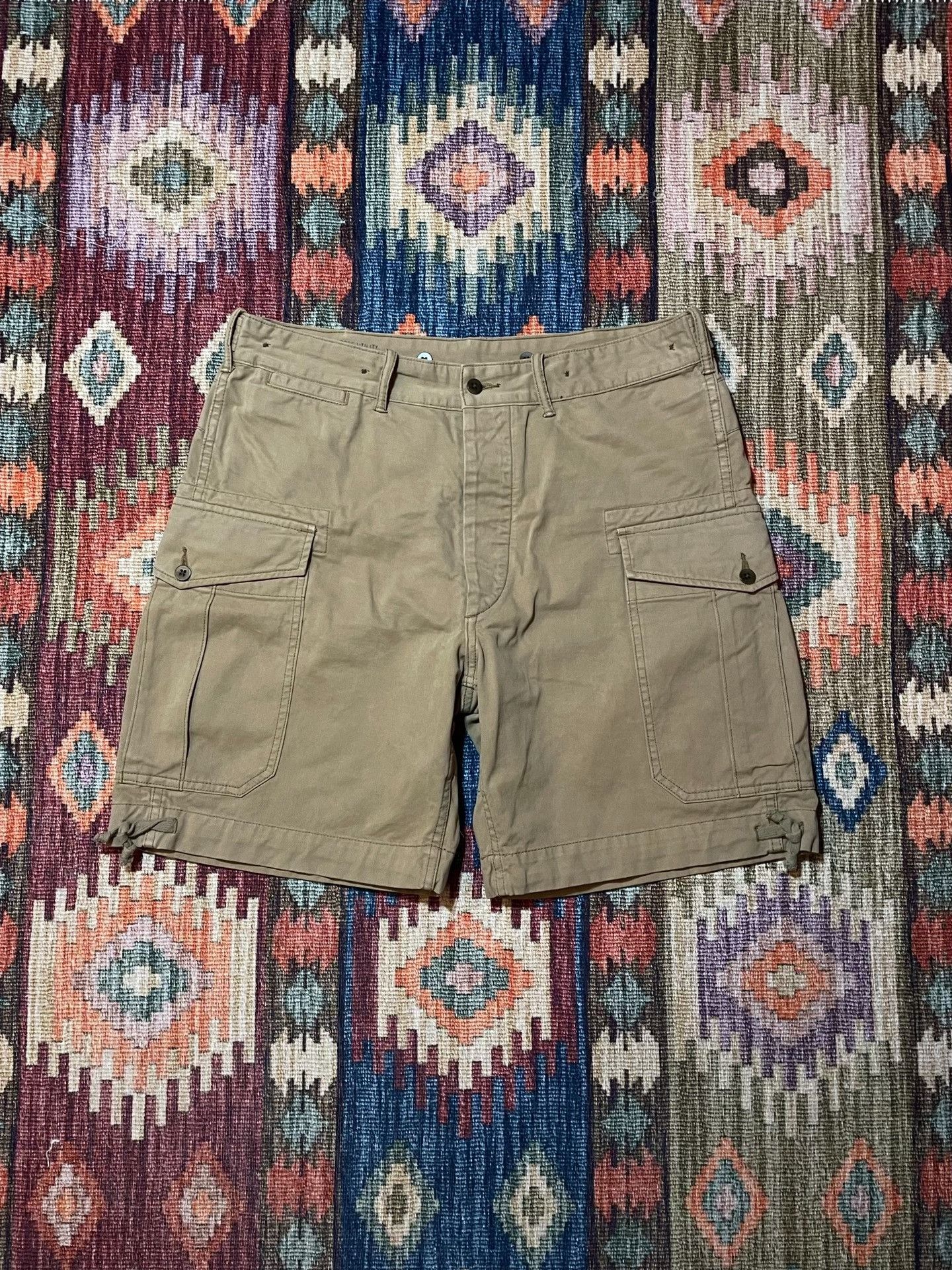 RRL Ralph Lauren RRL Khaki Cargo Shorts Size 34 Size US 34 / EU 50 - 1 Thumbnail