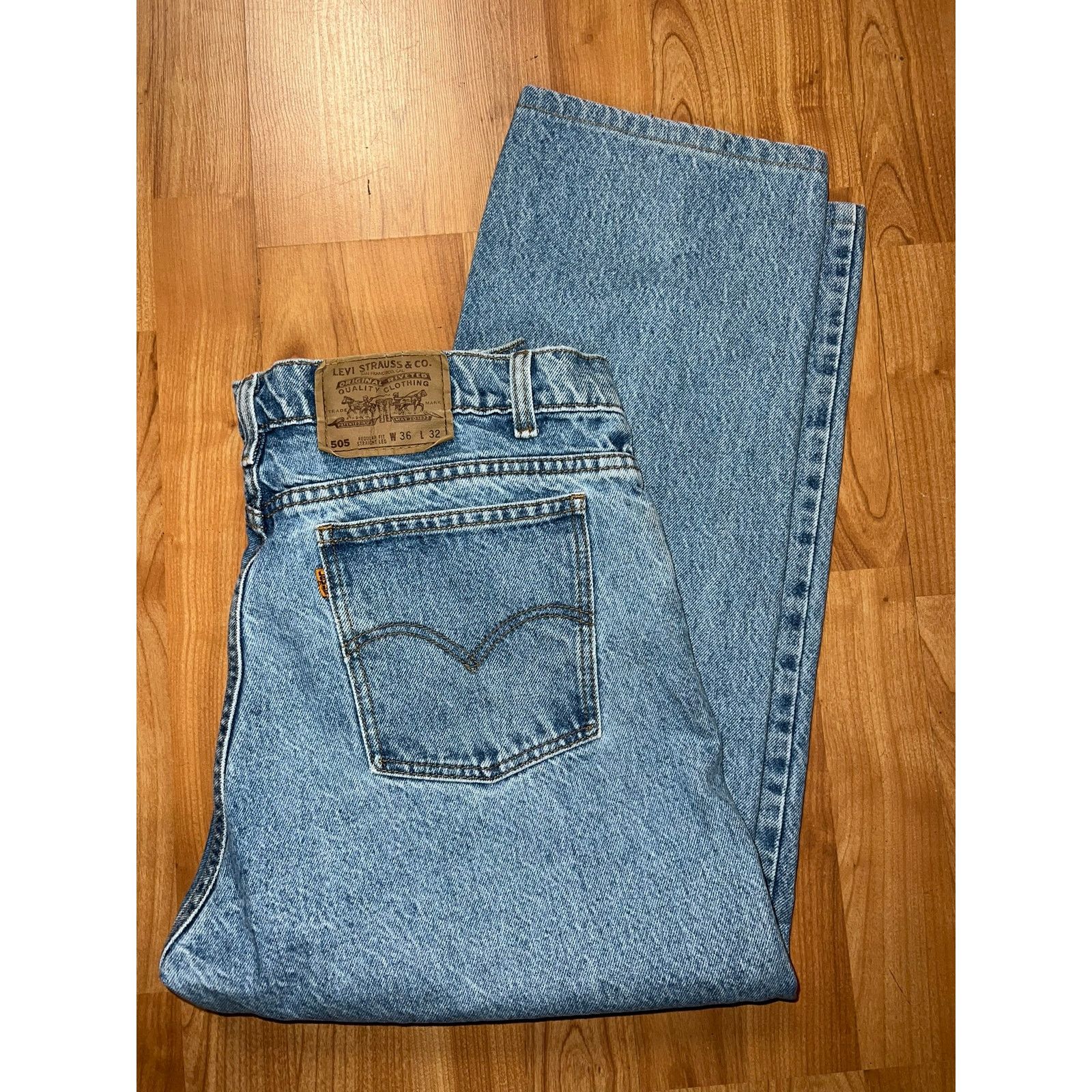 Levi's Vintage Levi 505 Orange Tab Jeans Bottoms 36x32 VTG Levi's Size US 36 / EU 52 - 1 Thumbnail