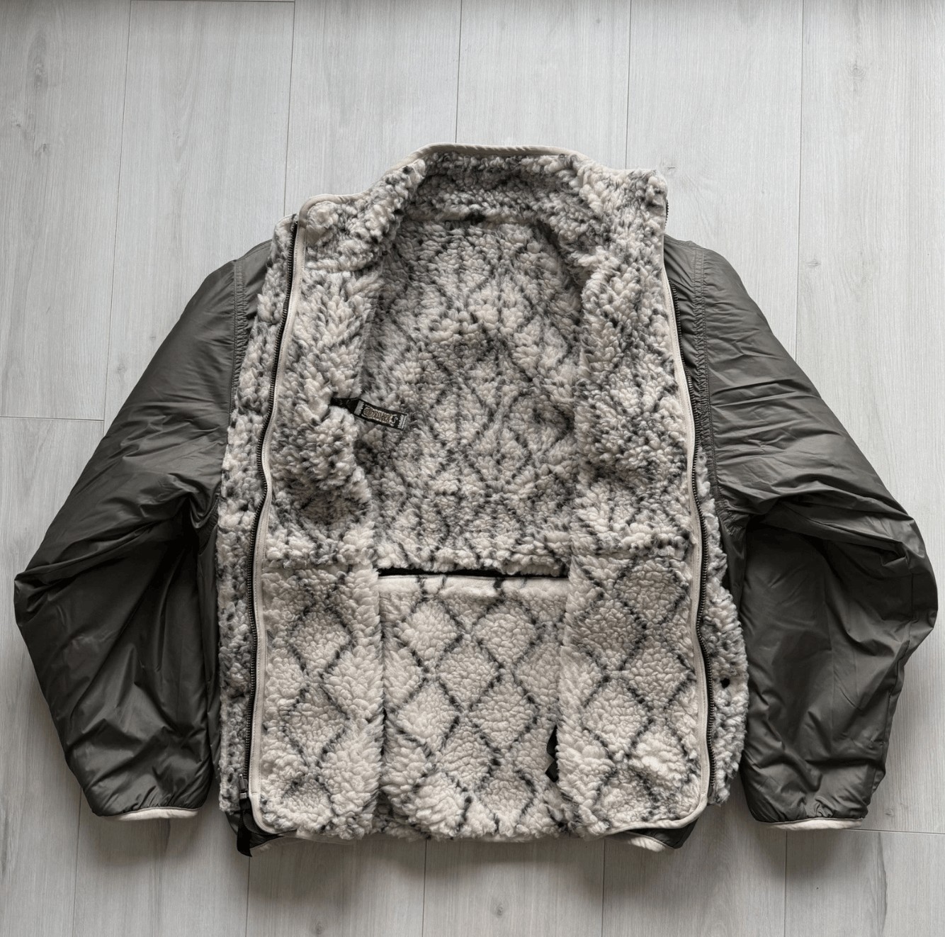 Kapital Kapital DO-GI Sashiko Boa Reversible Fleece Blouson – Ecru Size US XL / EU 56 / 4 - 4 Thumbnail