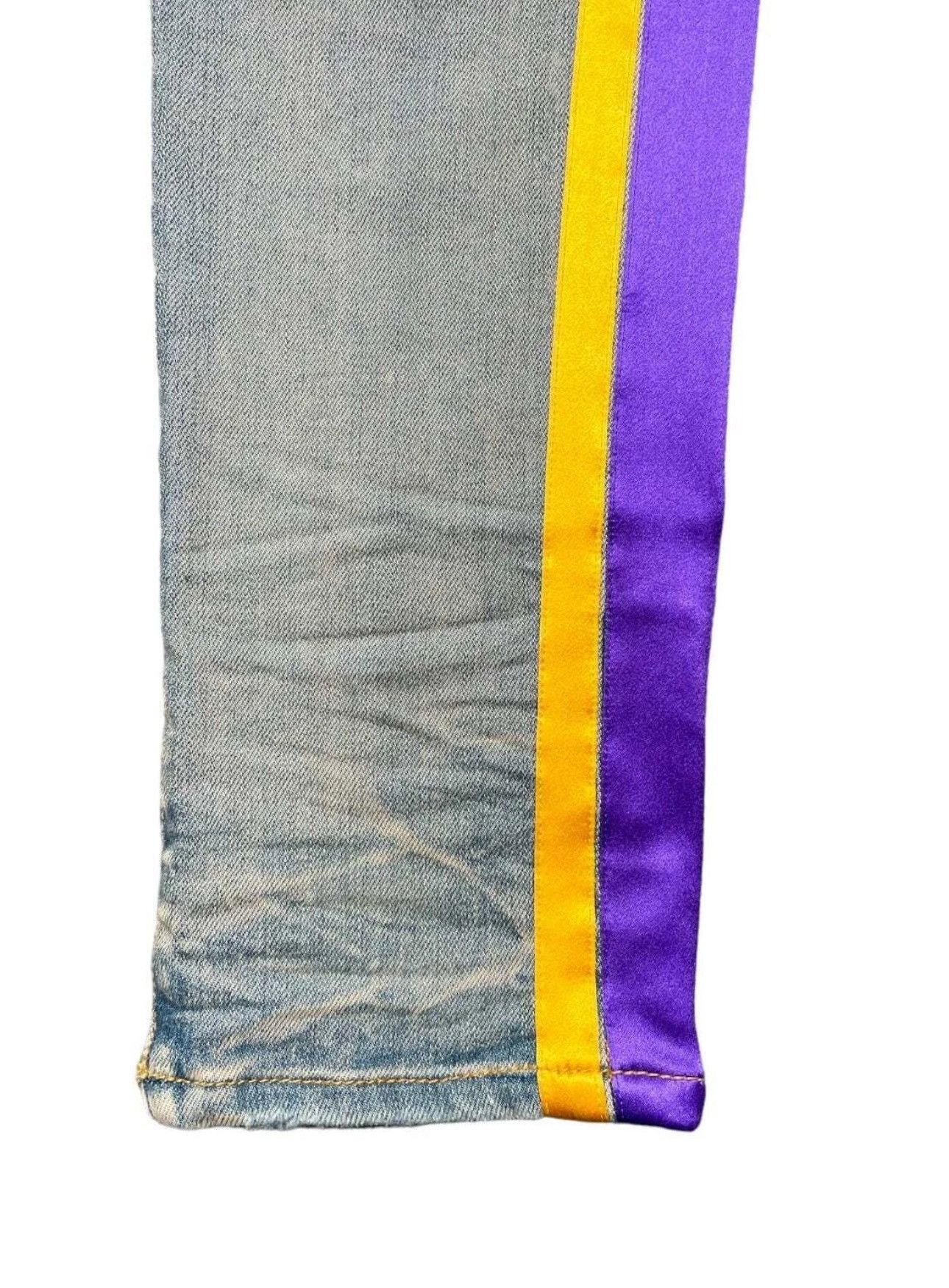 Amiri Amir lakers stripe track jeans Size US 34 / EU 50 - 3 Thumbnail