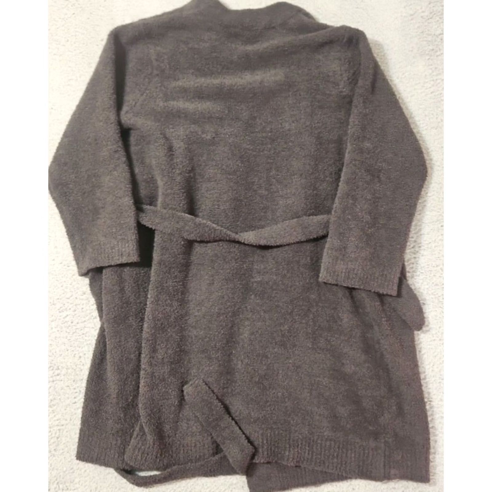 Vintage Barefoot Dreams Robe Women Long Sleeve Collared Tie Gray L Knit Polyester Cozy Chic Solid Belted Size L / US 10 / IT 46 - 4 Thumbnail