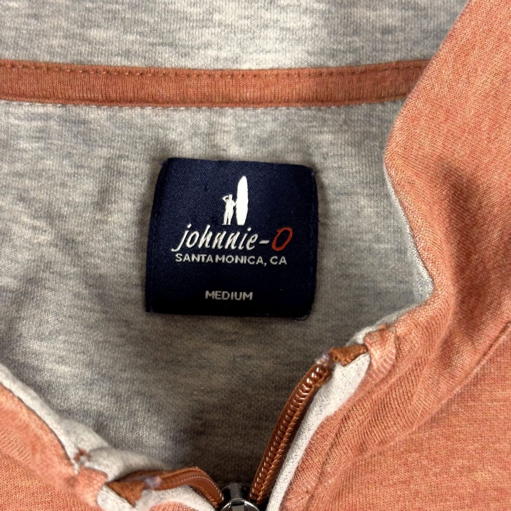johnnie-O johnnie-O Orange 1/4 Zip Mock Neck Pullover Sweatshirt Mens Medium Golf Sully Size US M / EU 48-50 / 2 - 2 Thumbnail