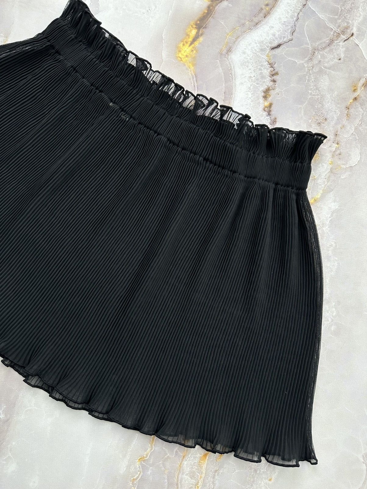 Japanese Brand Vintage Mesh Pleated Mini Skirt Size 27" / US 4 / IT 40 - 7 Thumbnail