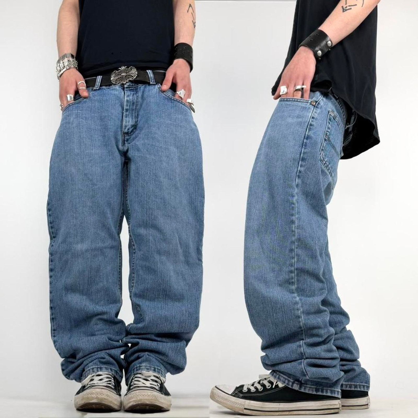 Vintage y2k faded embroidered grunge archive baggy jeans