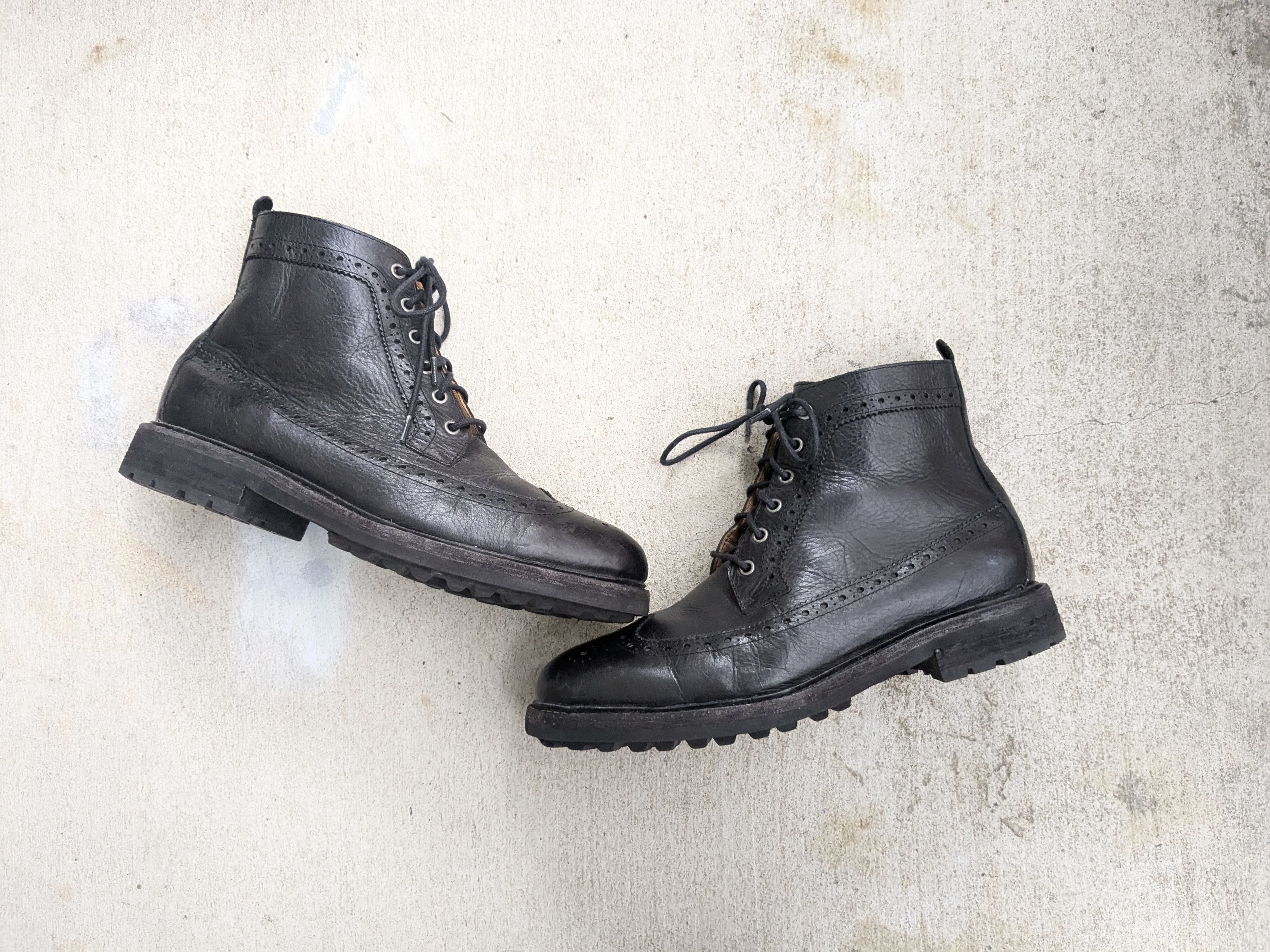 Polo Ralph Lauren Polo Ralph Lauren Boots Black 8 D Leather Brogues Wingtip  | Grailed