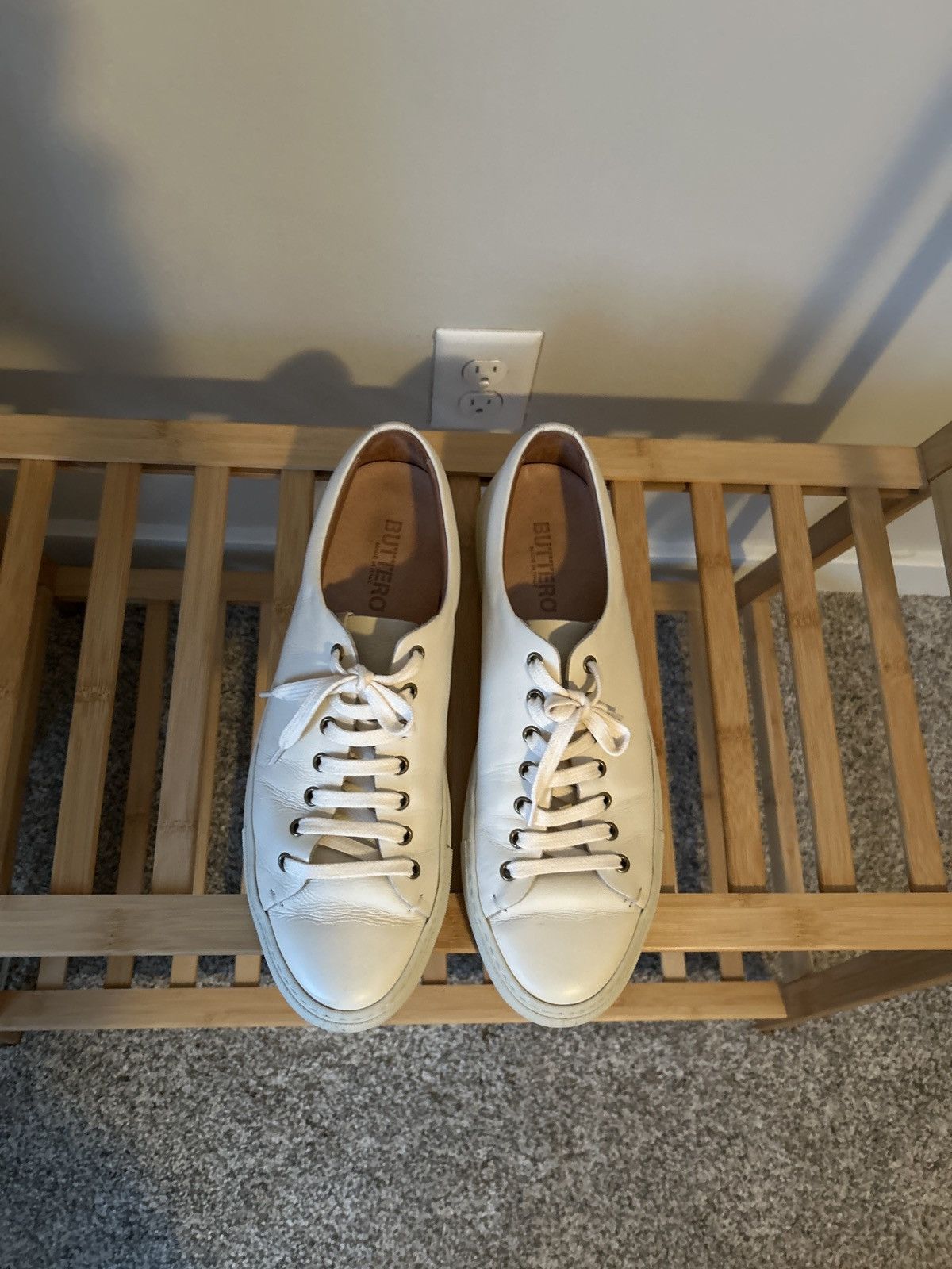 Buttero Buttero Cream Leather Shoes 11 US Mens Size US 11 / EU 44 - 1 Thumbnail