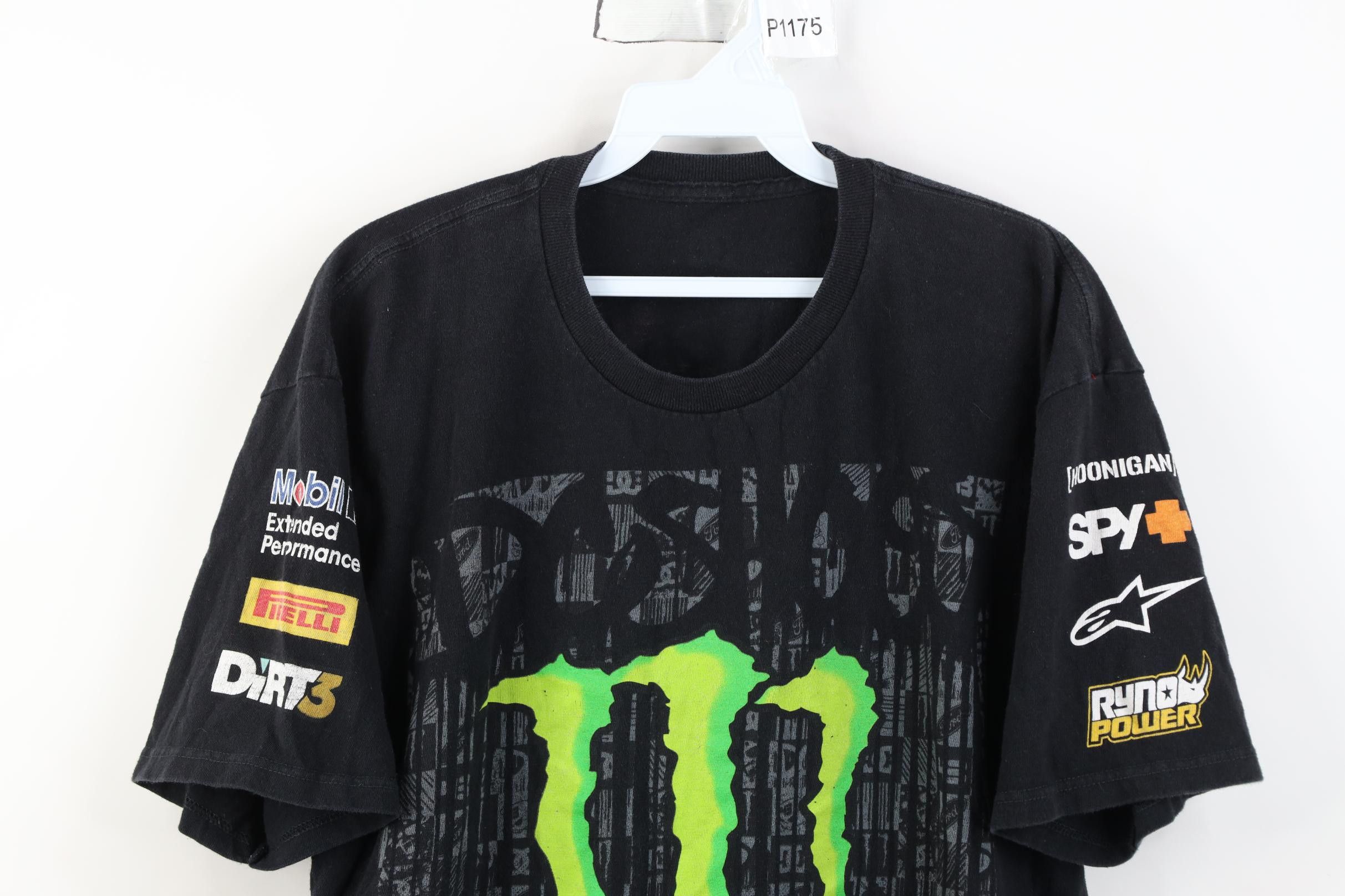 Vintage DC Shoes Monster Energy Drink Ken Block Car Racing T-Shirt Size US L / EU 52-54 / 3 - 2 Thumbnail