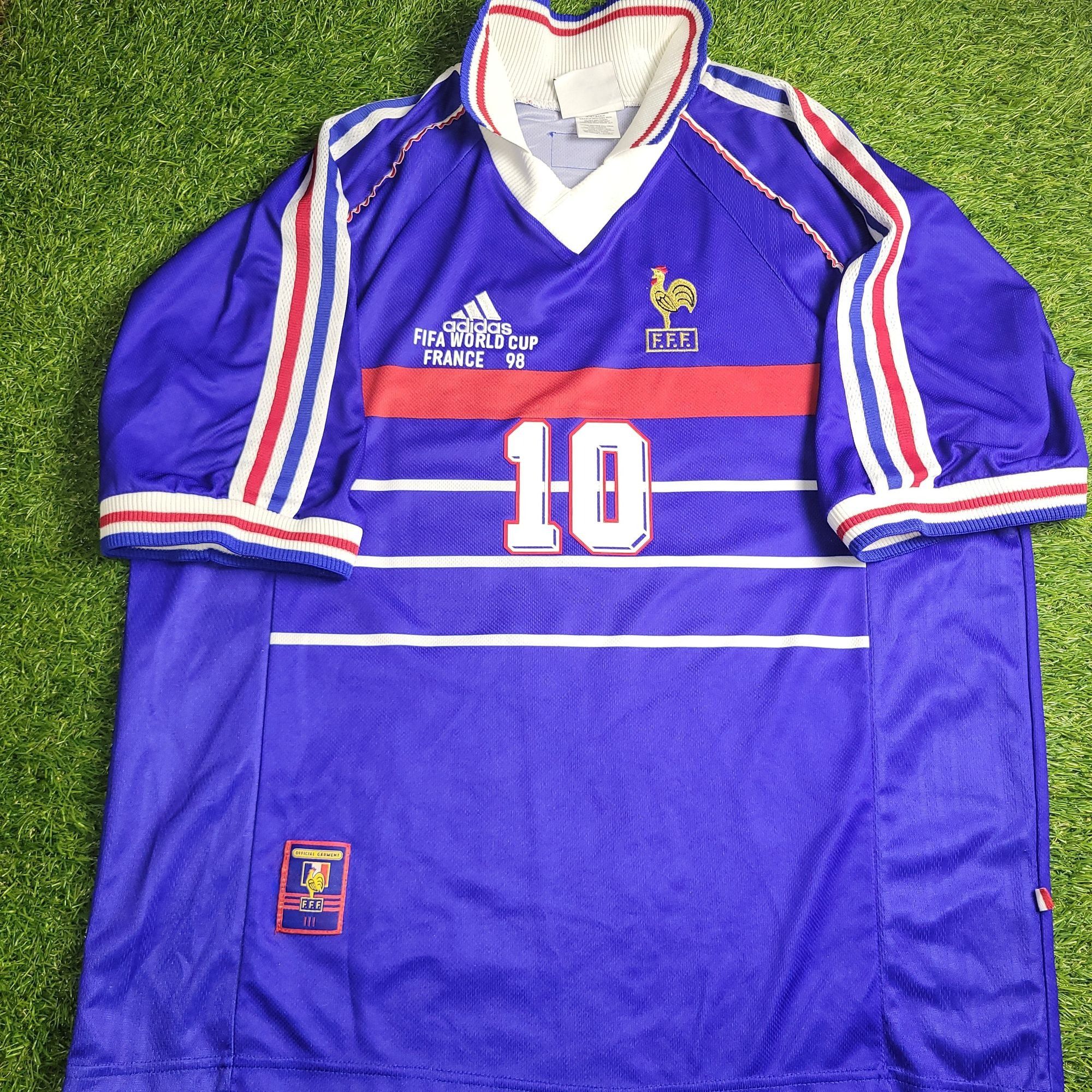Adidas Zidane France 1998 WORLD CUP FINAL Home Soccer Jersey XL | Grailed