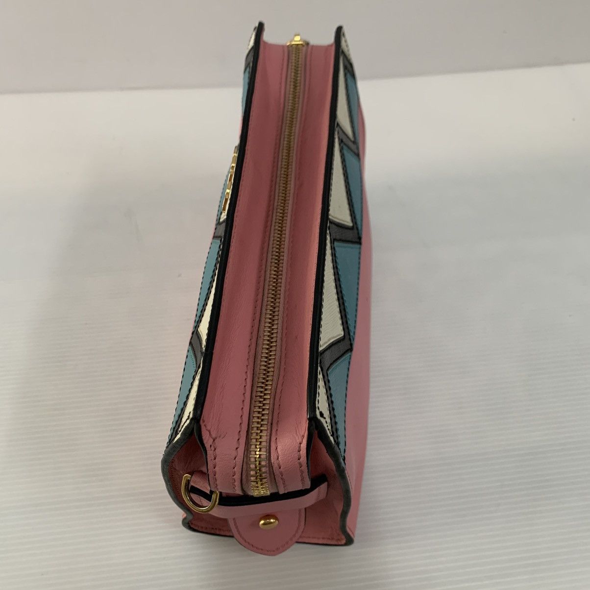 Prada Prada Leather Pink Clutch Bag Size ONE SIZE - 6 Thumbnail