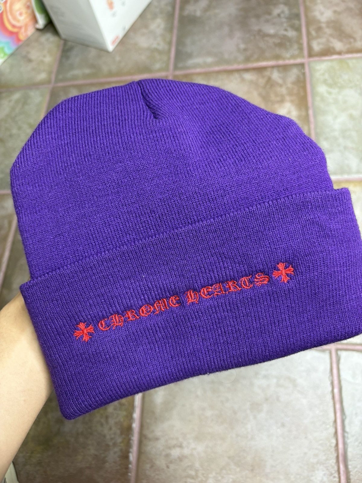 Chrome Hearts Chrome heart beanie Triple Cross Purple&Red Size ONE SIZE - 2 Thumbnail