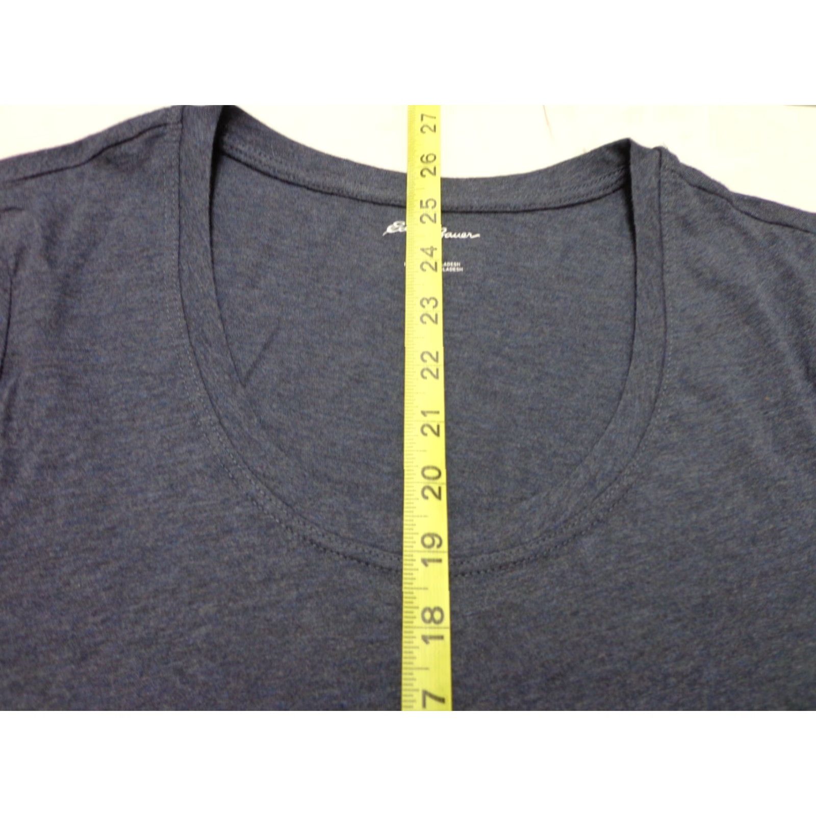Eddie Bauer VINTAGE Eddie Bauer Womens Scoop Neck T-Shirt Regular Small Heather Midnight Navy Blue Cotton Blend Solid Short Sleeve Size S / US 4 / IT 40 - 7 Thumbnail