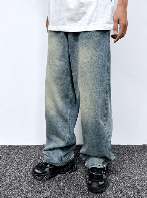 Japanese Brand × Jean Retro washed distressed straight loose slim casual jeans Size US 34 / EU 50 - 2 Thumbnail