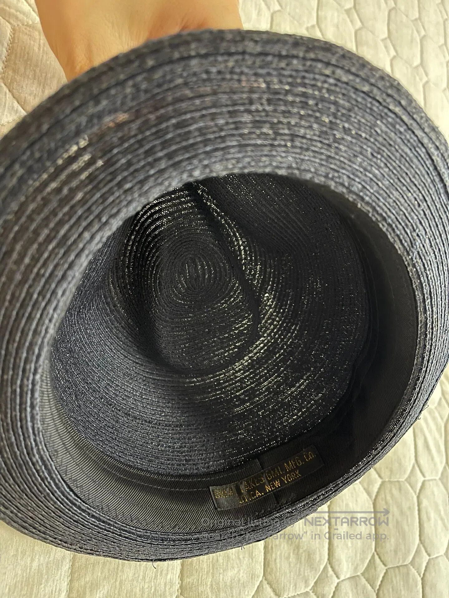 Freewheelers stylish navy blue woven straw hat. Size ONE SIZE - 7 Thumbnail