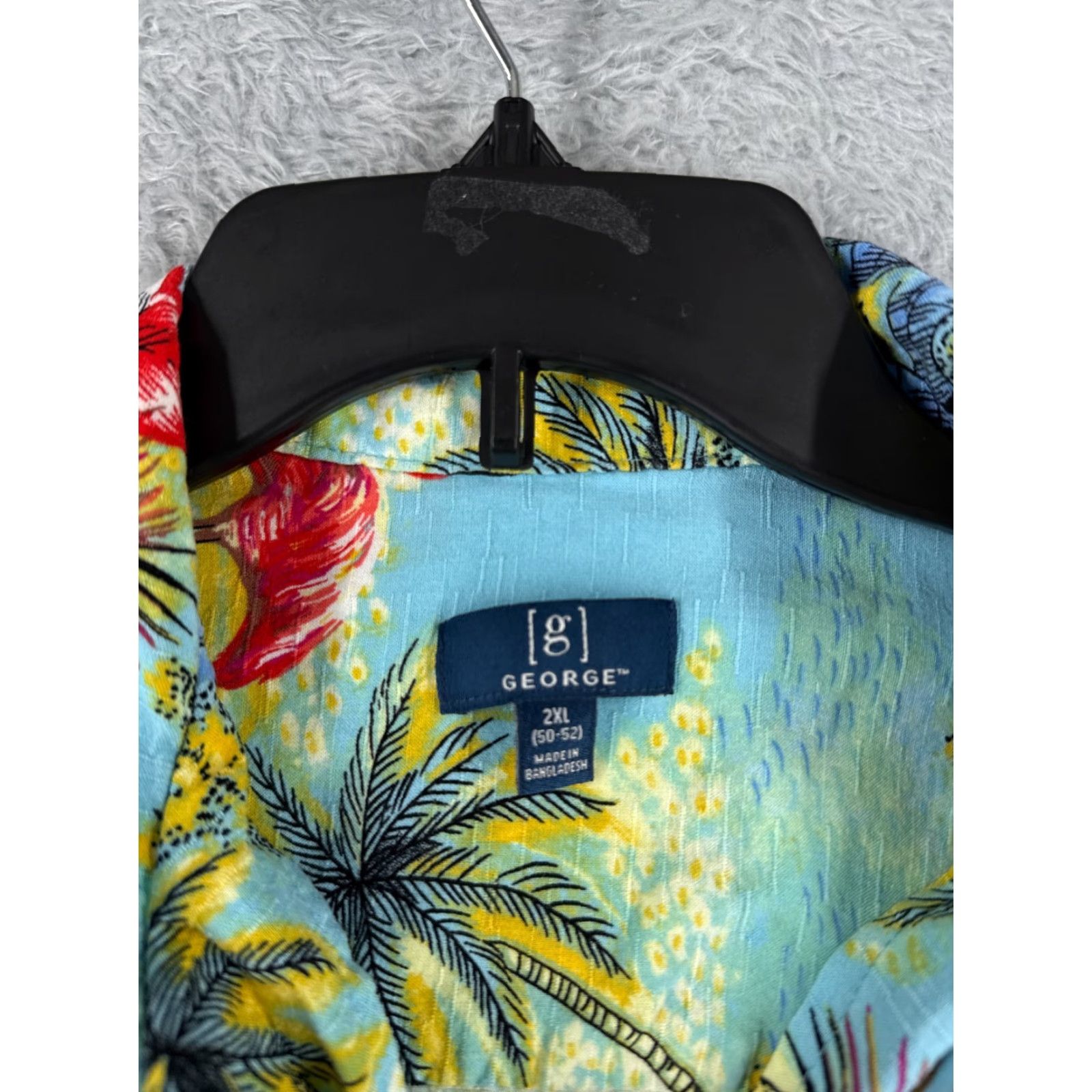George VINTAGE George Shirt Mens 2XL Blue Floral Hawaiian Short Sleeve Button-Up Adult 2XL Mens Hawaiian Shirt Size US XXL / EU 58 / 5 - 7 Thumbnail