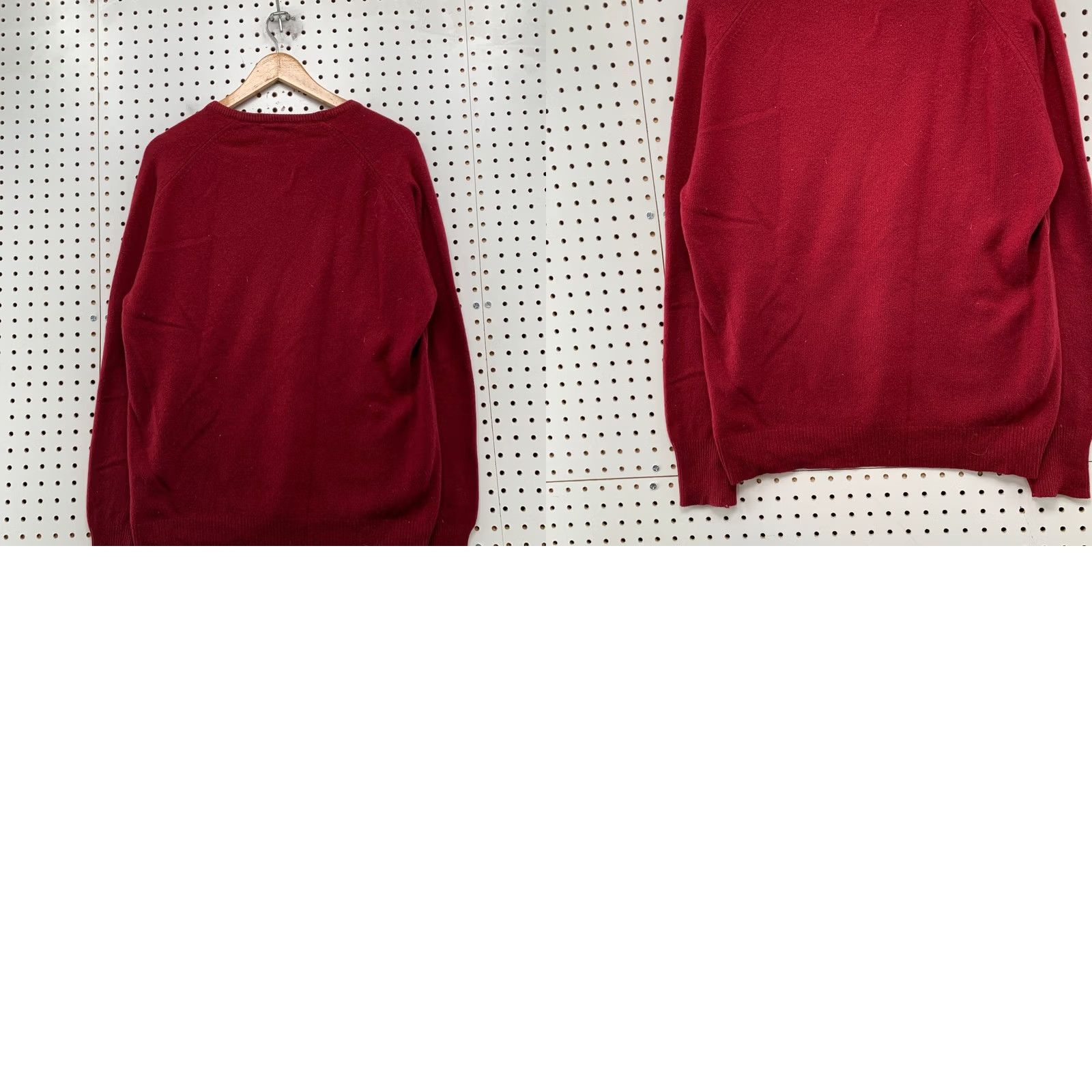 Vintage Thane Sweater Mens Large Red V-Neck 100% Cashmere Vintage Pullover Winter Long Sleeve Shirt Size US L / EU 52-54 / 3 - 9 Thumbnail