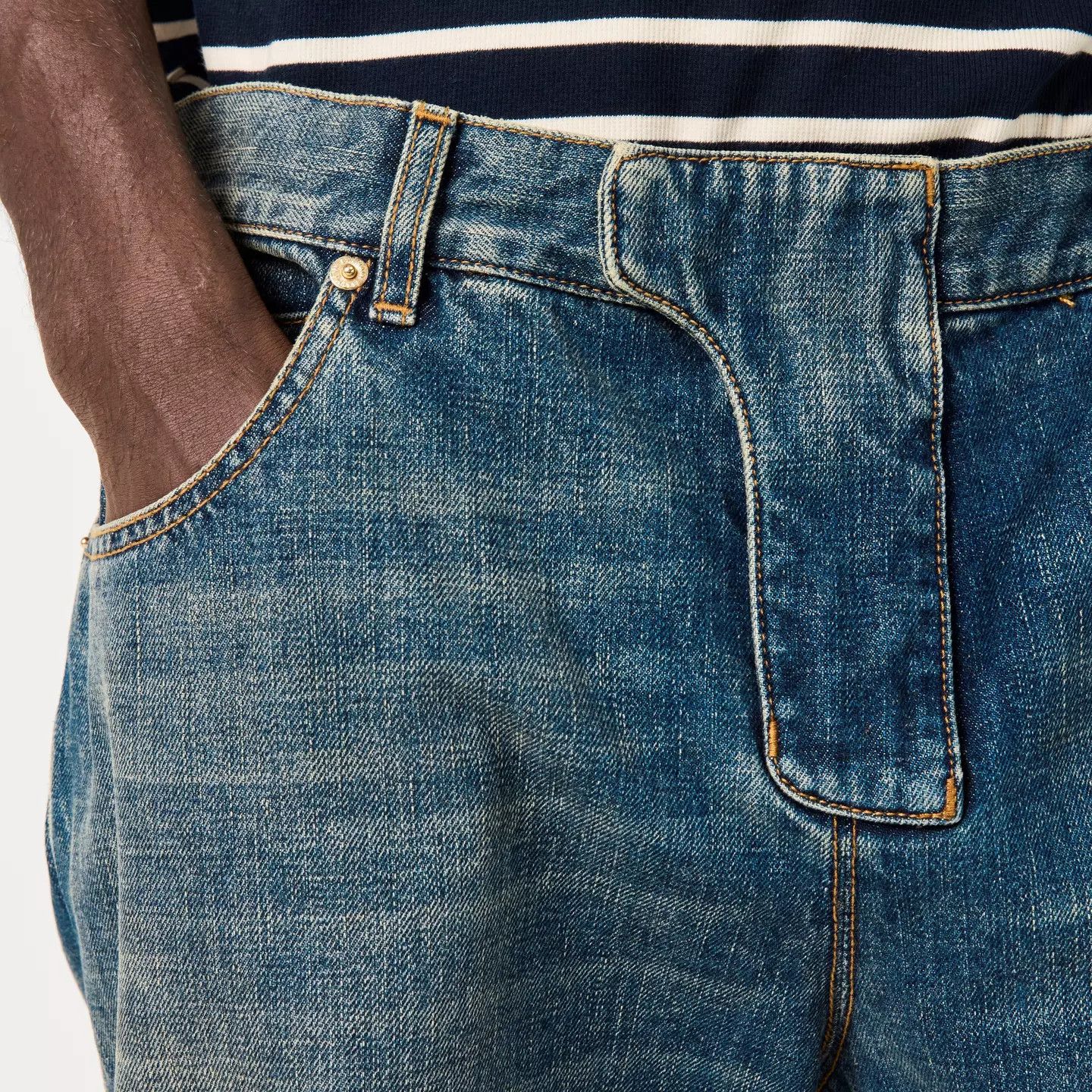 Balmain o1g2r1mq0426 Straight Leg Jeans in Blue Size US 36 / EU 52 - 5 Thumbnail