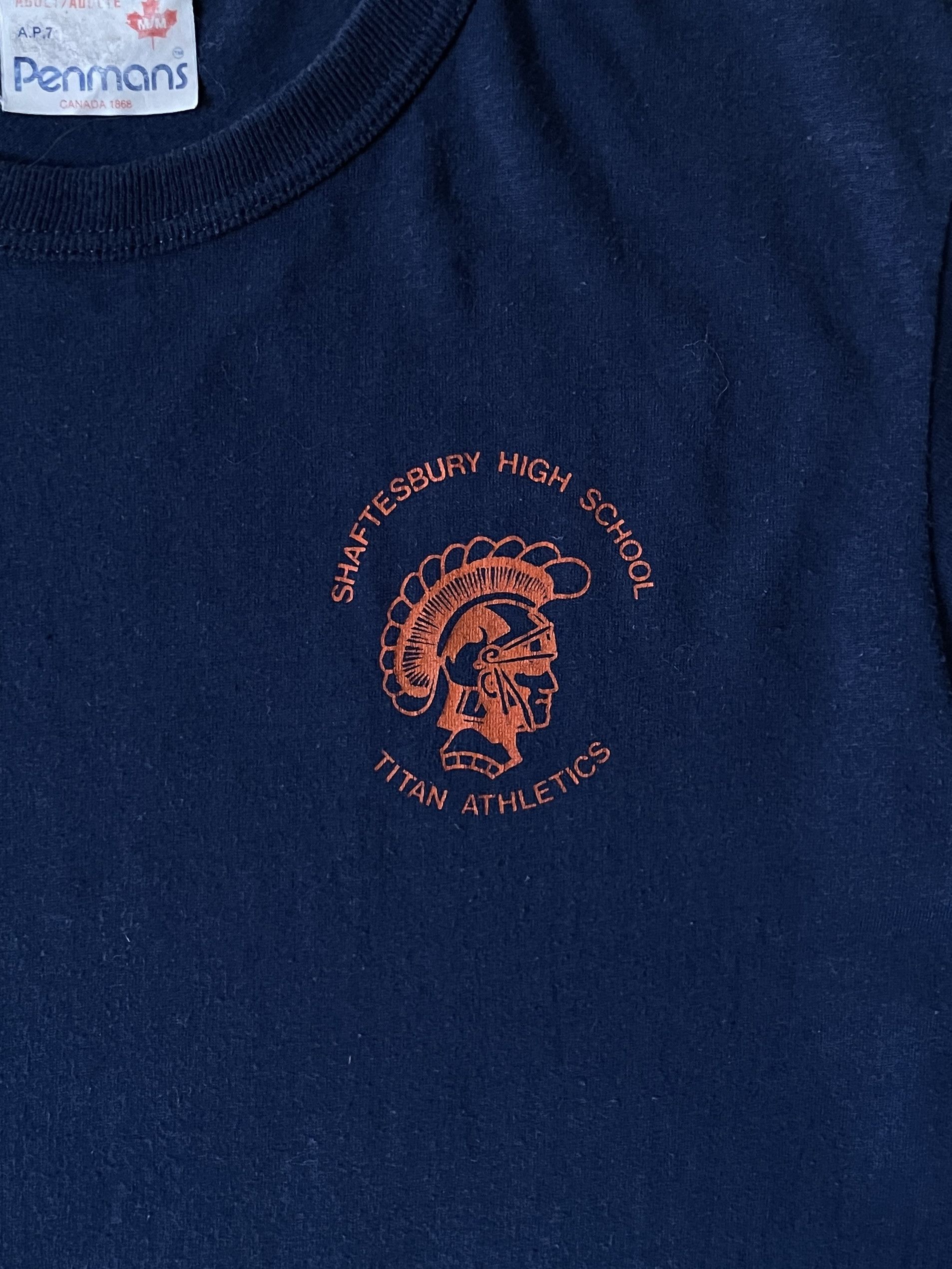 Vintage 80s Single Stitch Faded Navy Titans Athletics T-Shirt Size US M / EU 48-50 / 2 - 2 Thumbnail