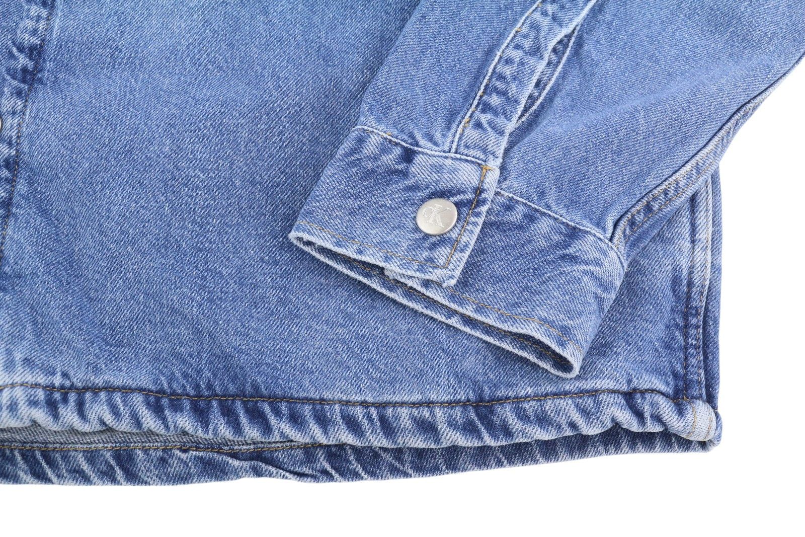 M Denim Blue Trucker Oversized Snap Buttons Jacket 85023