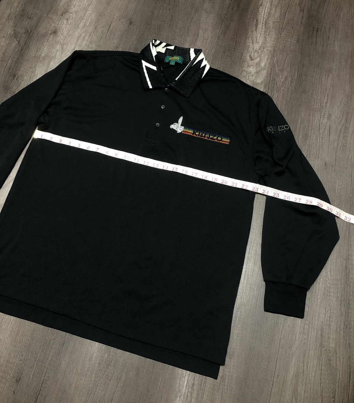 Kenzo × Vintage Vintage Kenzo Golf Pocket Long Sleeve Polo Shirt Size US XL / EU 56 / 4 - 16 Thumbnail