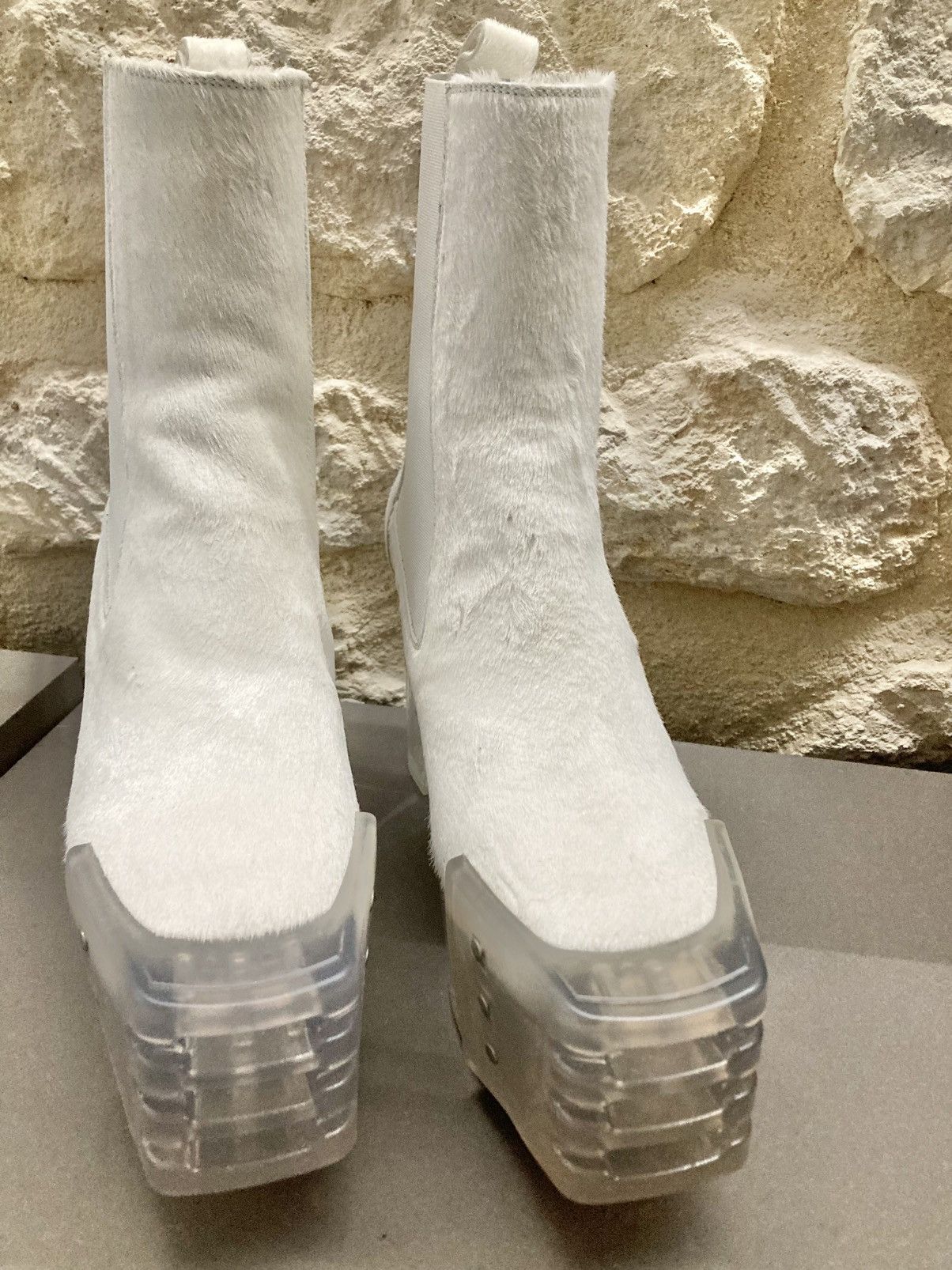 Rick Owens NEVER WORN/ Rick Owens Chalk White Grill Kiss Boots Size US 9 / EU 42 - 3 Thumbnail
