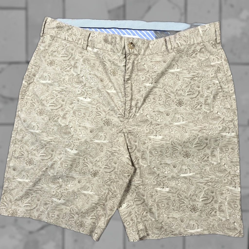 Peter Millar Peter Millar Poplin Shorts Mens 34 Brown Floral Golf Flat Front Chino Paisley Size US 34 / EU 50 - 1 Thumbnail