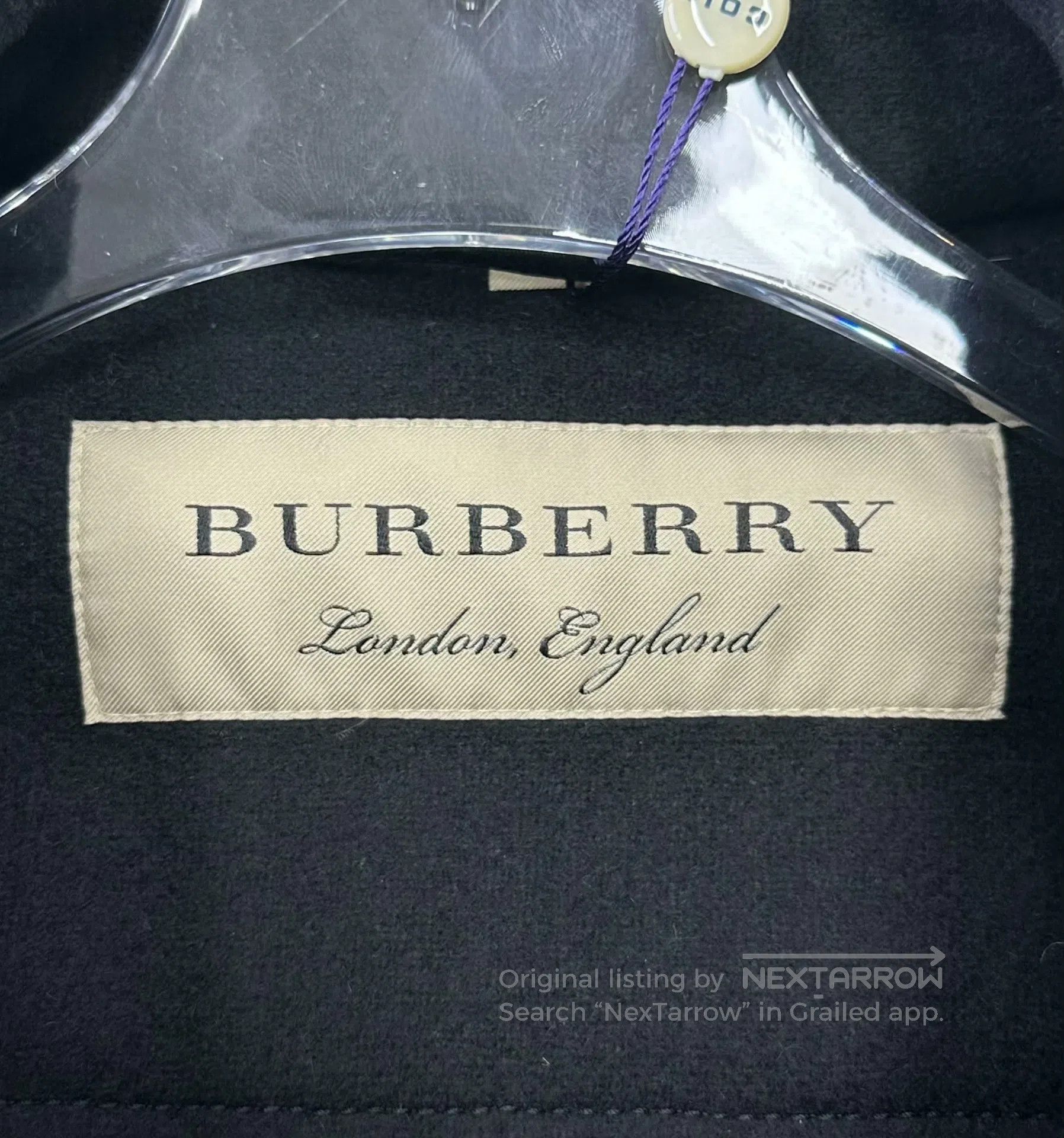 Burberry Burberry Black Classic Horn Button Wool Jacket| Size L / US 10 / IT 46 - 3 Thumbnail