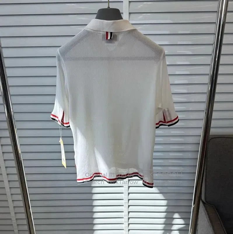 Thom Browne Summer White Cotton Short Sleeve T-Shirt .