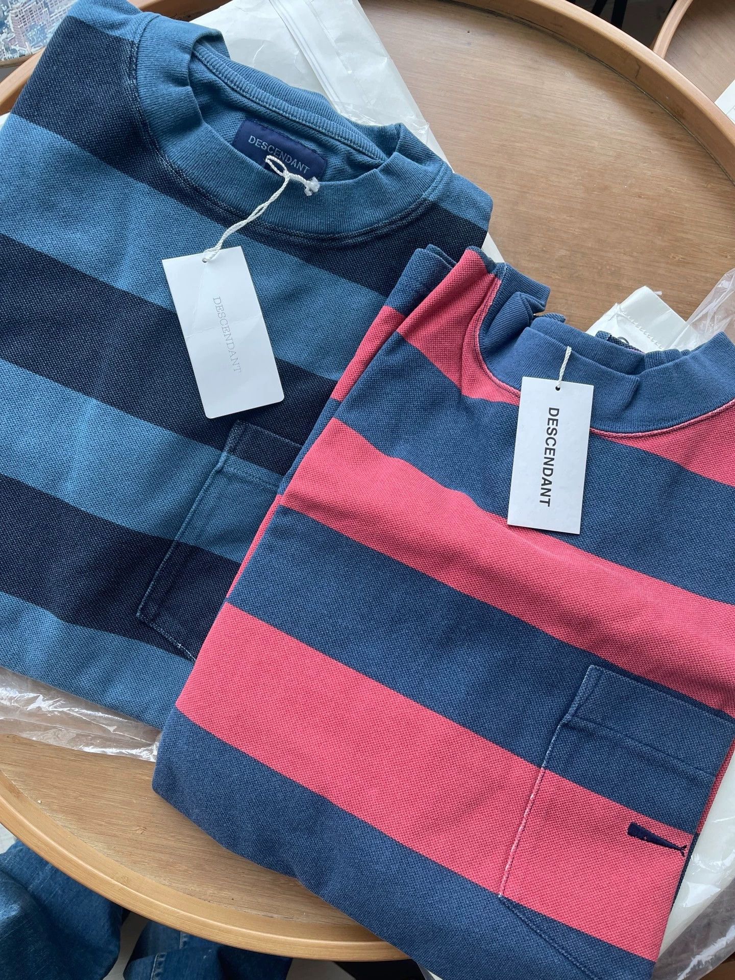 Descendant DESCENDANT 19ss Indigo Red/Blue Striped Pocket T-Shirt size 2 Size US M / EU 48-50 / 2 - 1 Thumbnail
