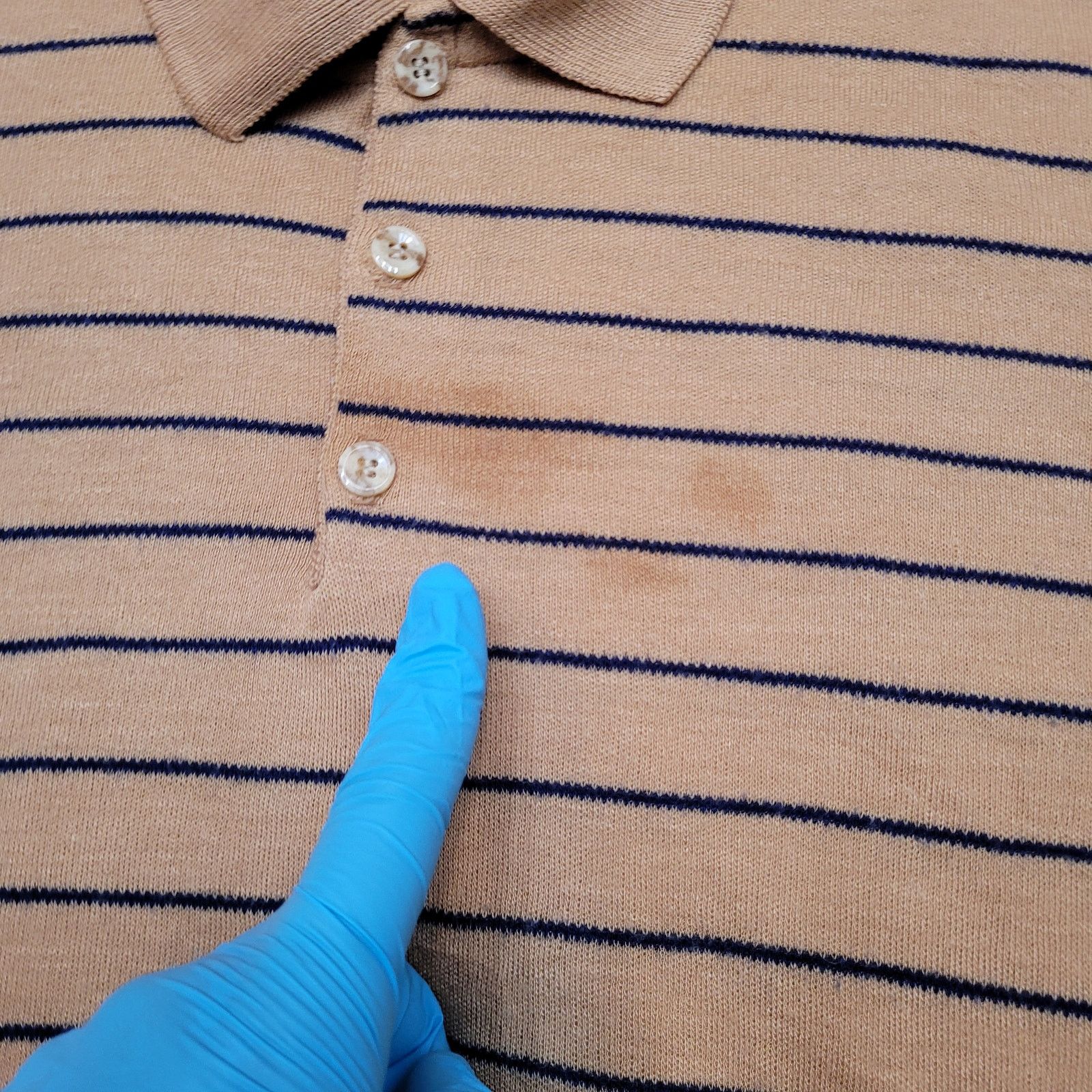 Vintage VTG 70s JCPenney Striped Knit Polo Shirt Womens M Banded Hem Size M / US 6-8 / IT 42-44 - 2 Thumbnail