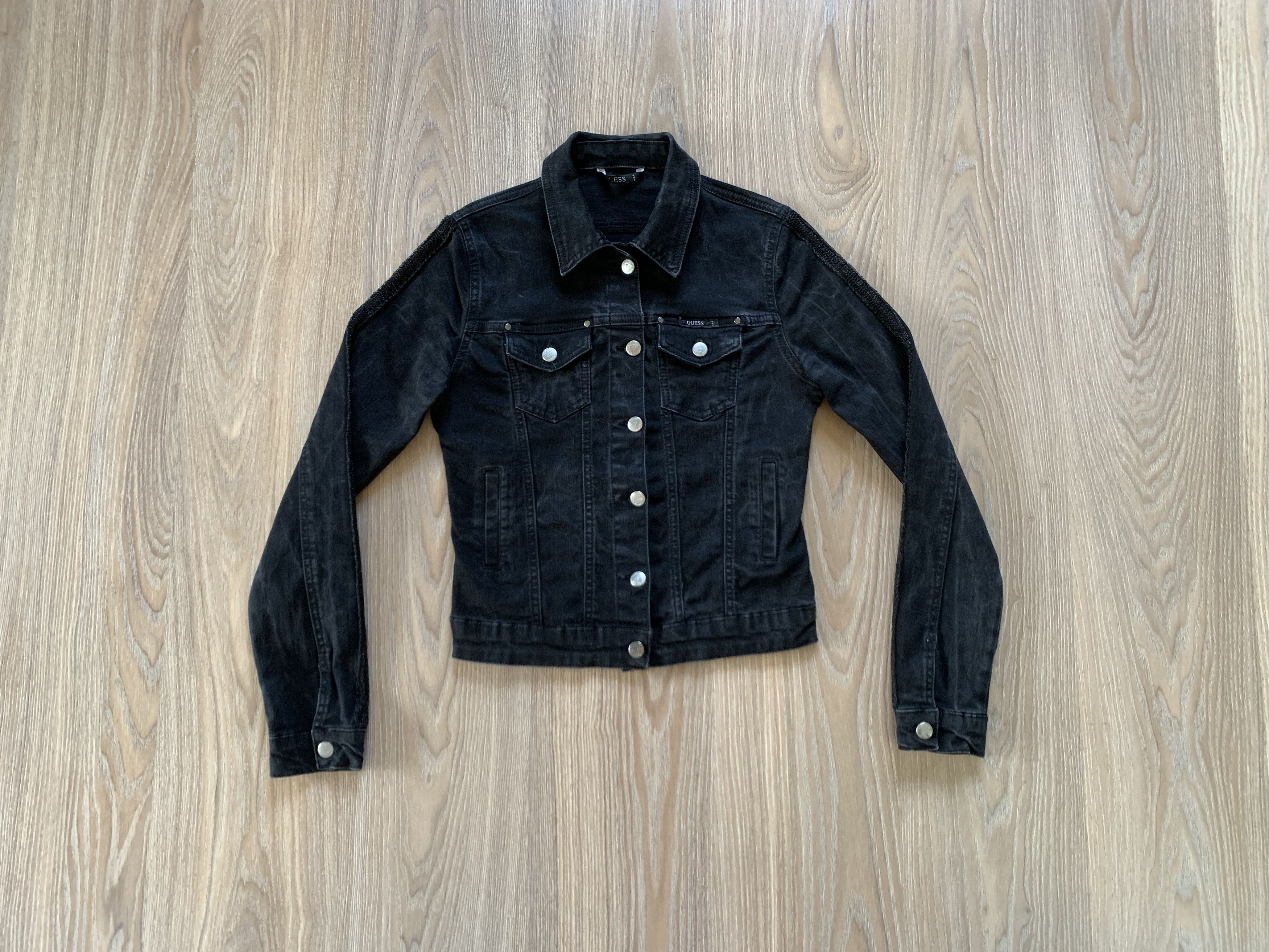 Guess Guess Black Stretch Denim Jacket Size M / US 6-8 / IT 42-44 - 1 Thumbnail