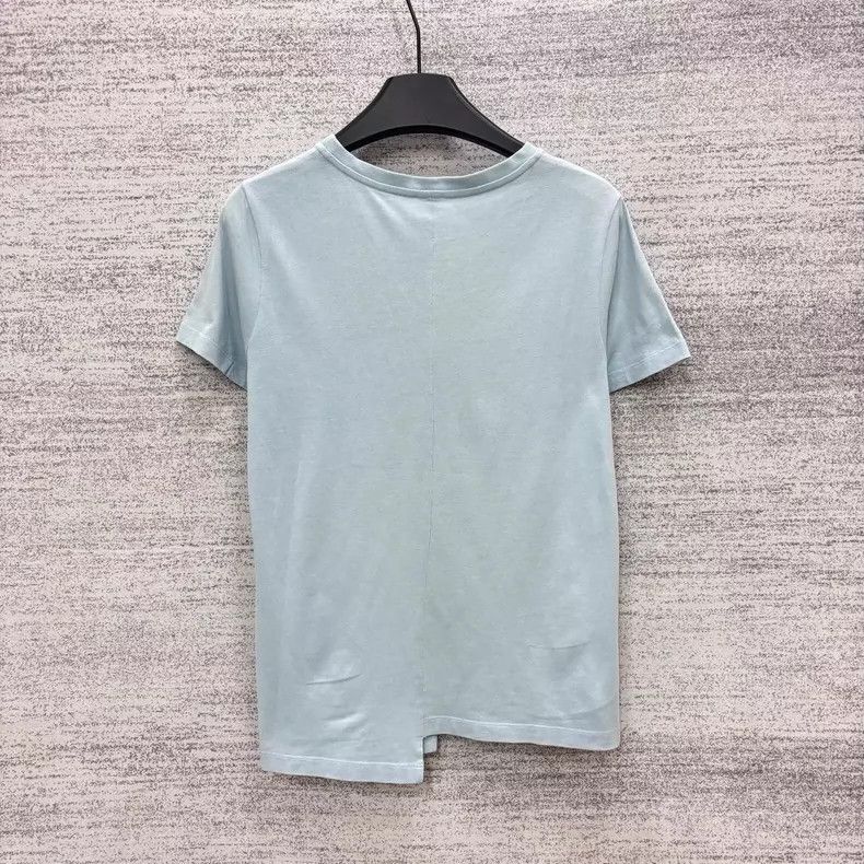Loewe LOEWE Sky blue embroidered logo irregular bottom short sle Size S / US 4 / IT 40 - 3 Thumbnail
