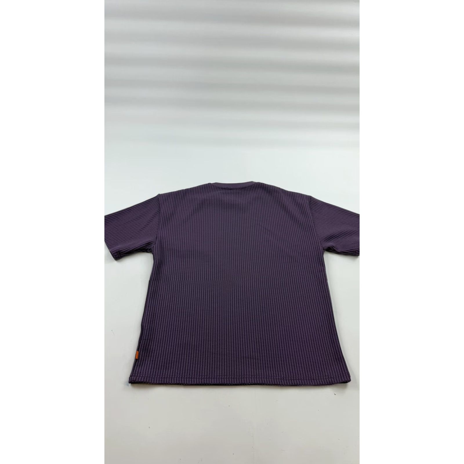 Vintage Negative Space Shirt Mens Medium Purple Waffle Knit Textured Crewneck Polyester Size US M / EU 48-50 / 2 - 7 Thumbnail