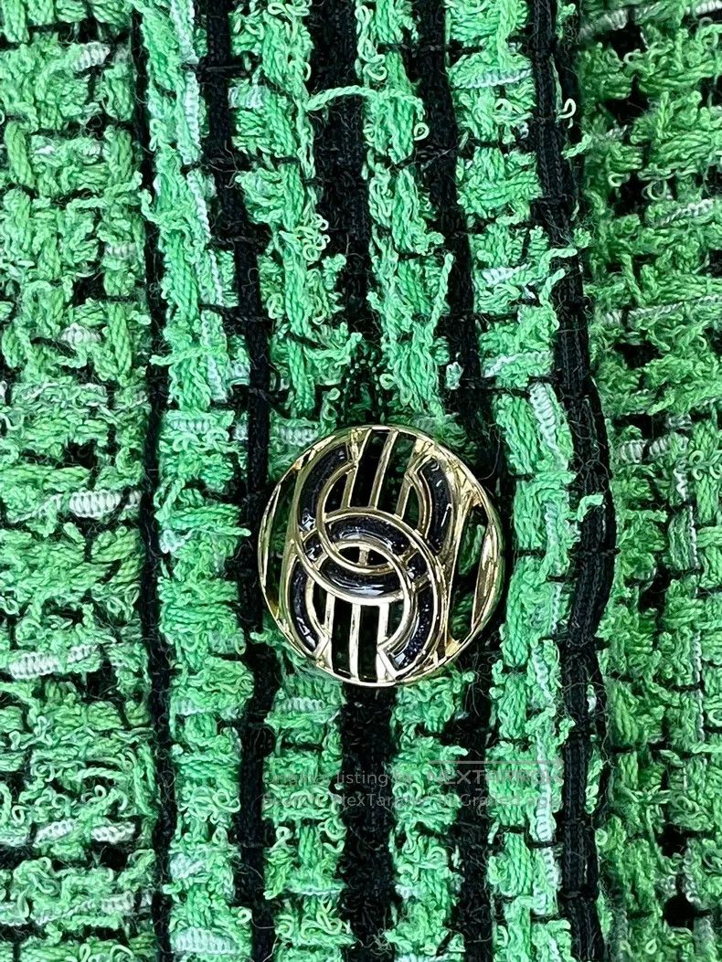 Chanel Chanel Green woven two-pocket jacket Size XXS / US 00 / IT 34 - 3 Thumbnail