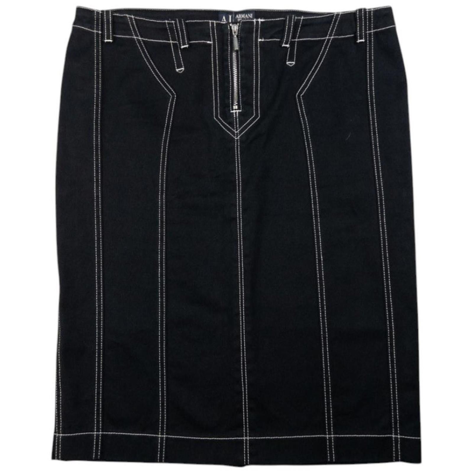 Designer Vintage Armani Jeans Denim Skirt Womens Size W32 Size 32" / US 10 / IT 46 - 1 Thumbnail