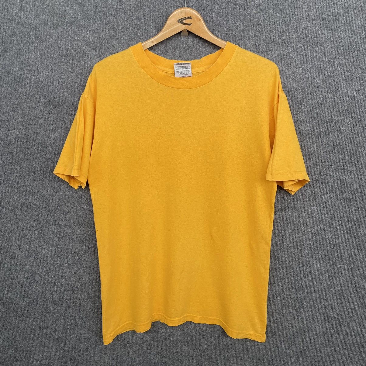 Vintage 90s Proclub Yellow Blank T Shirt Nice & Crispy Size US M / EU 48-50 / 2 - 1 Thumbnail