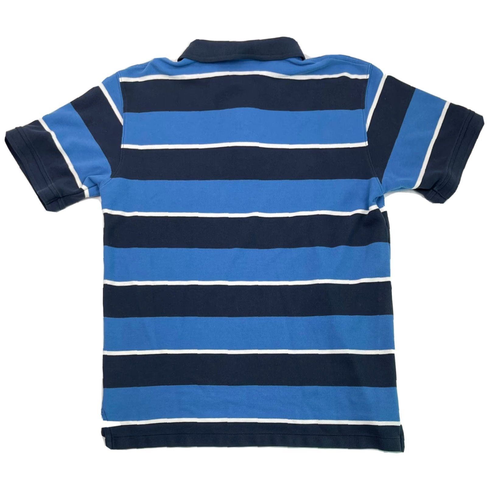 Vintage LL Bean Polo Shirt Men’s Short Sleeve Striped Cotton Button-Front Casual Regular Size M Navy Light Blue White 90s USA Mens Size US M / EU 48-50 / 2 - 4 Thumbnail