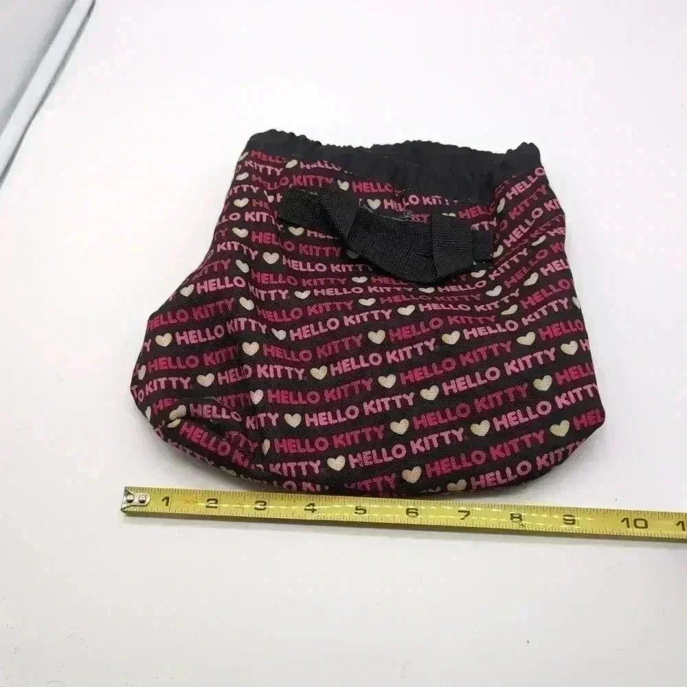 Vintage Hello Kitty Drawstring Feed sack Bag pink and black Size ONE SIZE - 5 Thumbnail