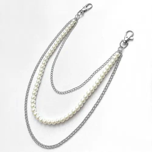Jewelry Triple Layer Pearl Wallet Chain, Pants Chain Size ONE SIZE - 4 Thumbnail