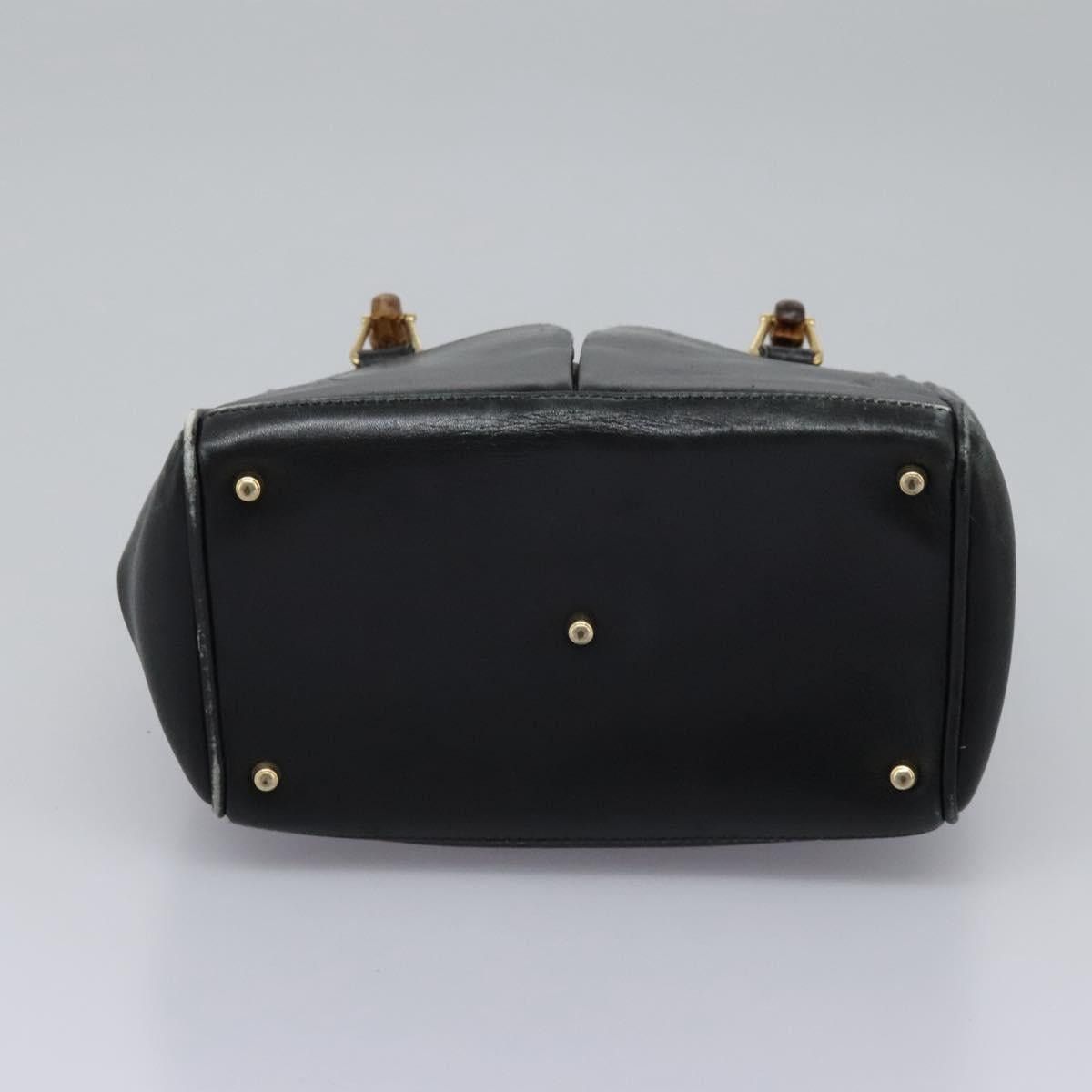 Gucci GUCCI Bamboo Hand Bag Leather Black Gold 000 2122 000 2122 Size ONE SIZE - 9 Thumbnail