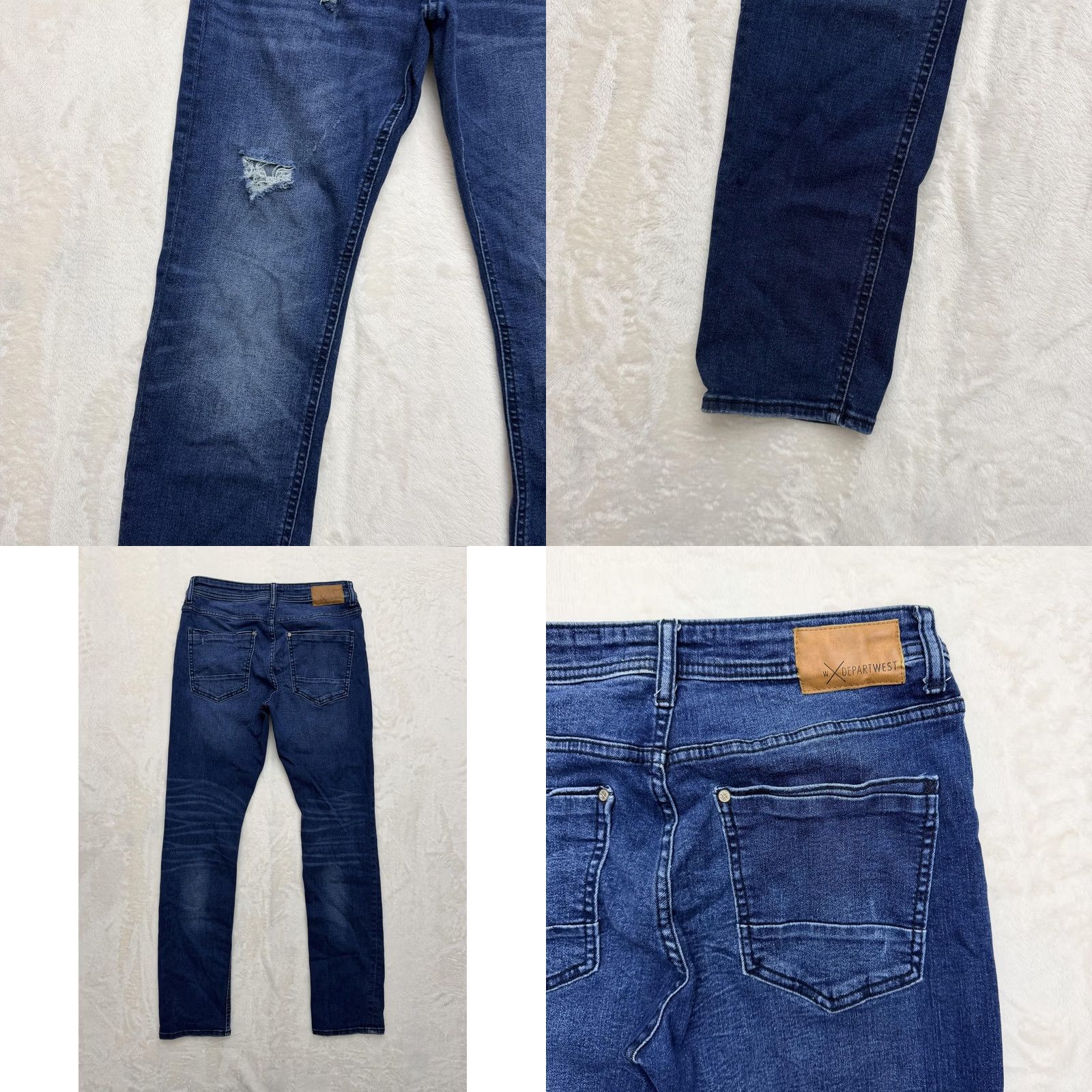 Vintage Departwest Jeans Mens 30x32 Blue Trouper Distressed Stretch Slim Denim Dark Wash Casual Regular Size 30 Inseam 32 Mens Jeans Size US 30 / EU 46 - 8 Thumbnail