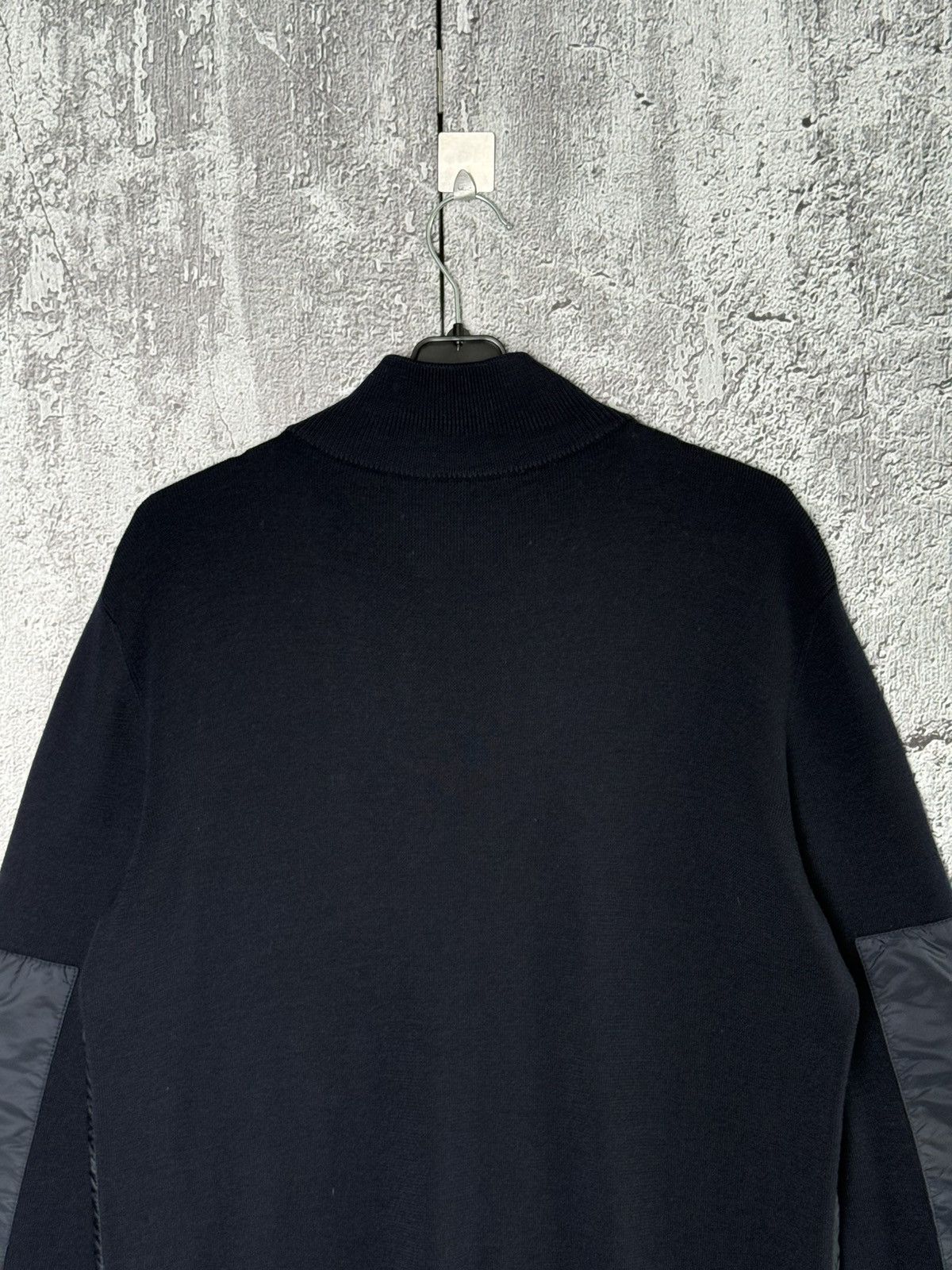 Prada Prada Navy Wool & Nylon Bomber Jacket Knitted Zip Sweater Size US L / EU 52-54 / 3 - 12 Thumbnail