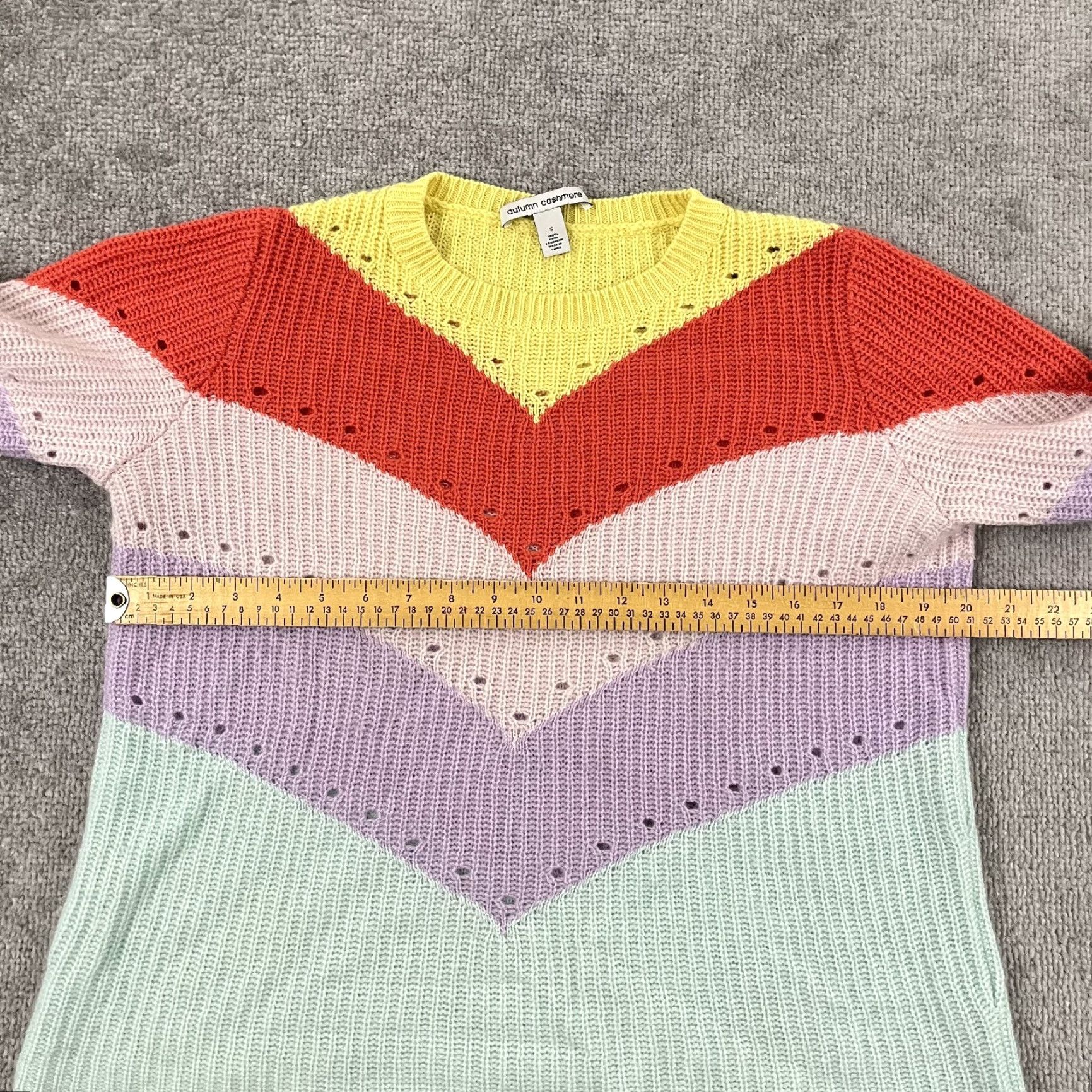 Autumn Cashmere VINTAGE AUTUMN CASHMERE Sweater Womens Small Pastel Easter 100% Pure Cashmere Knit Crew Size S / US 4 / IT 40 - 4 Thumbnail