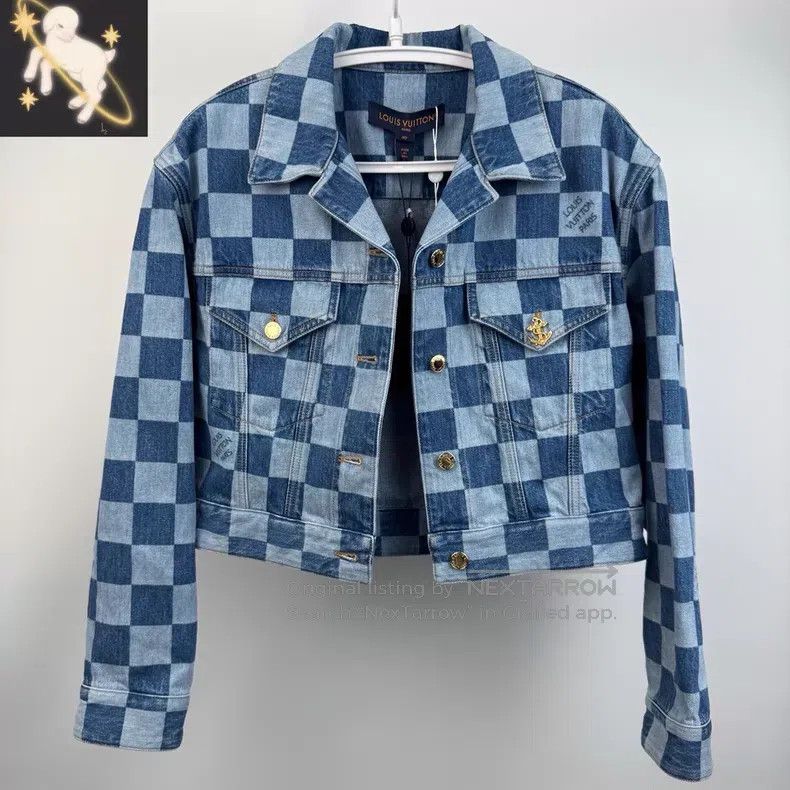 Louis Vuitton Louis Vuitton SS24 Blue Checkerboard Anchor Gold Button Ja Size S / US 4 / IT 40 - 1 Thumbnail