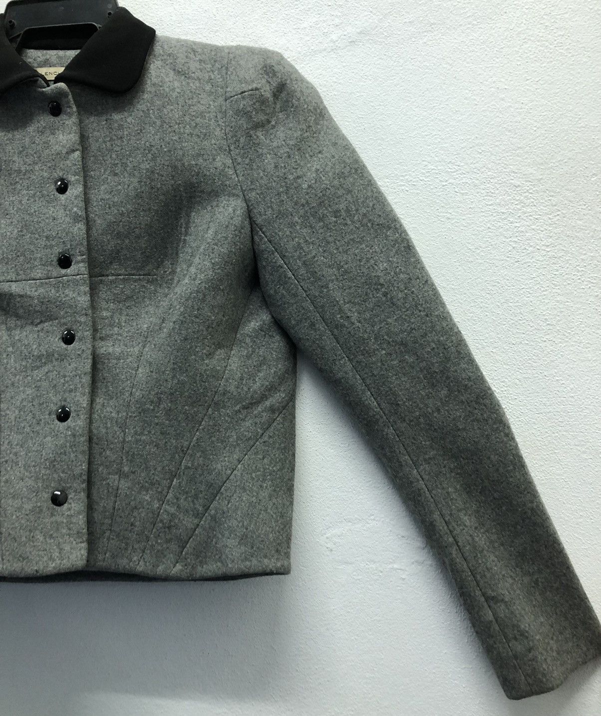Balenciaga Vintage Balenciaga Paris Grey Wool Cropped Jacket - Size 38 Size M / US 6-8 / IT 42-44 - 5 Thumbnail