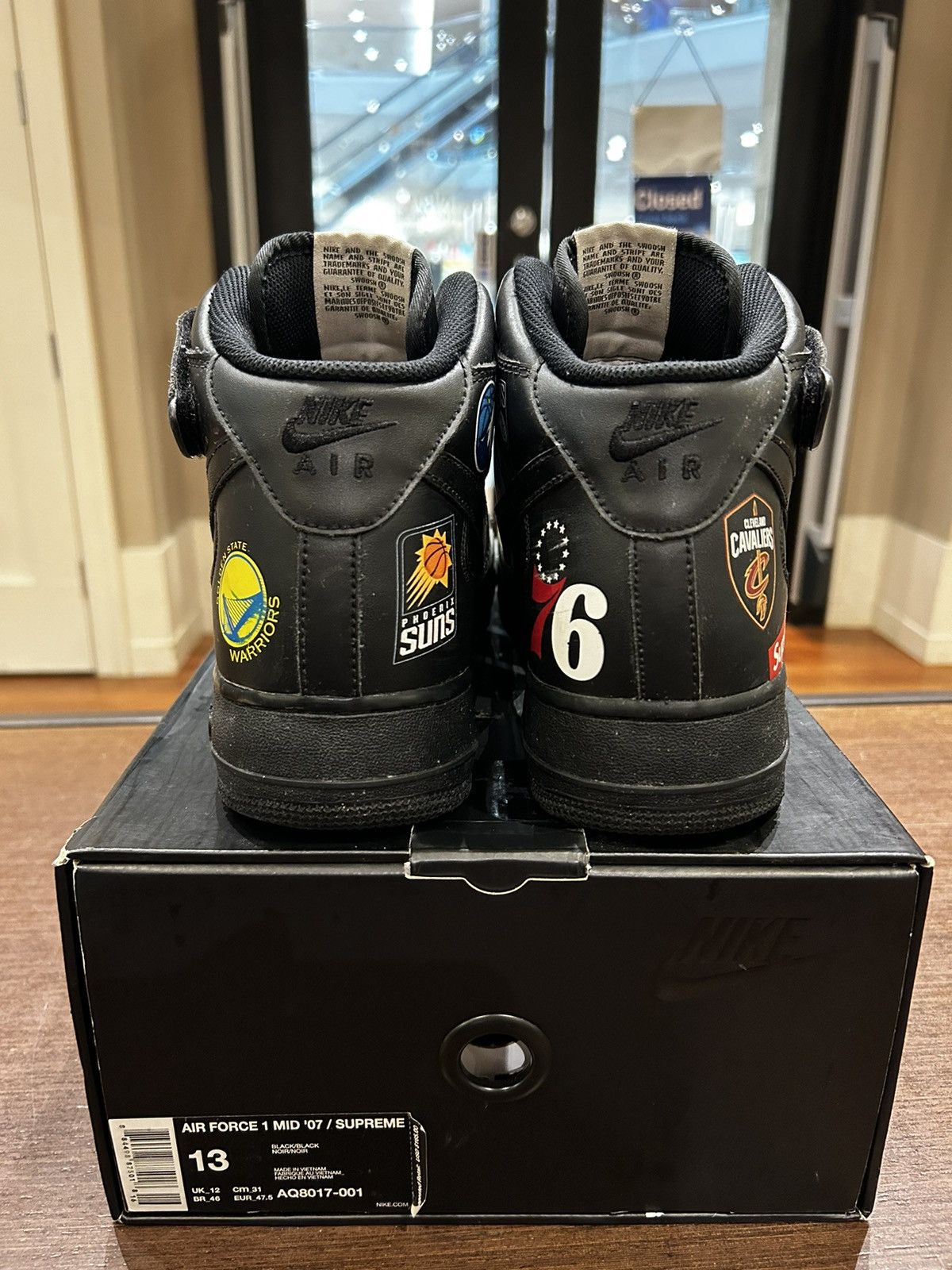 Nike Air Force 1 Mid Supreme NBA Black