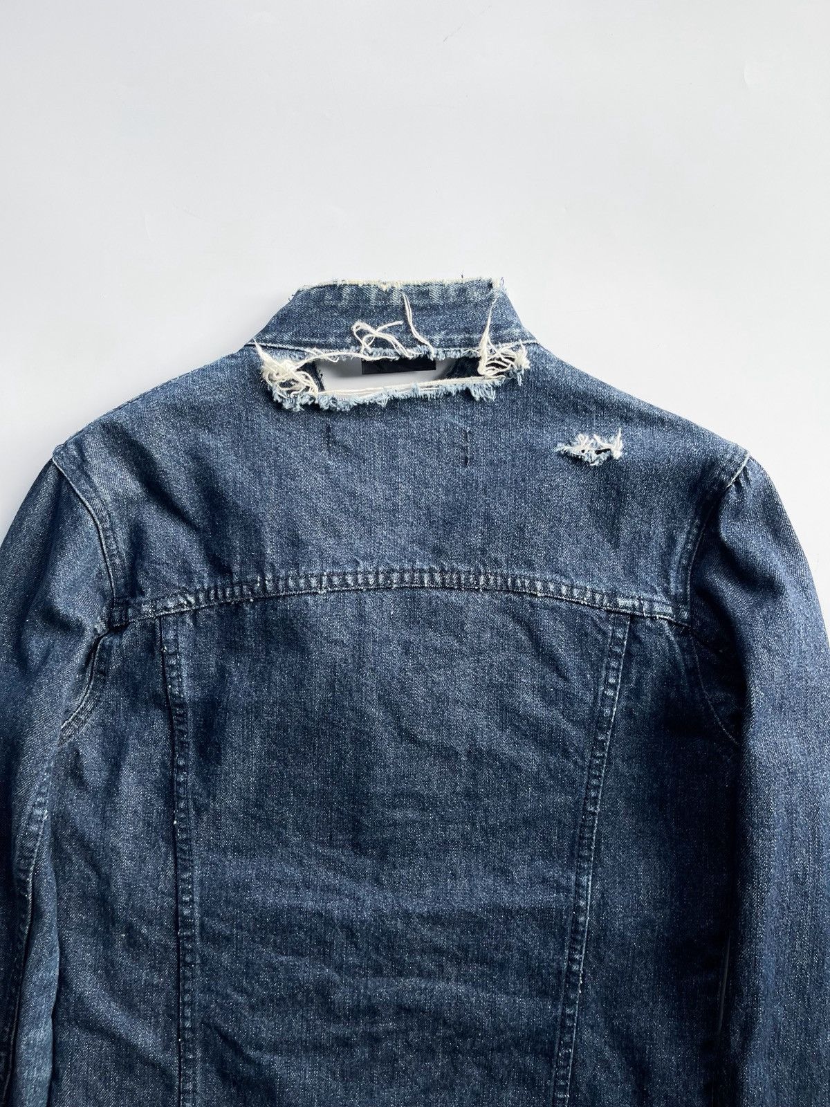 Diesel 2000s Diesel Distressed Biker Denim Jacket Size L / US 10 / IT 46 - 11 Thumbnail