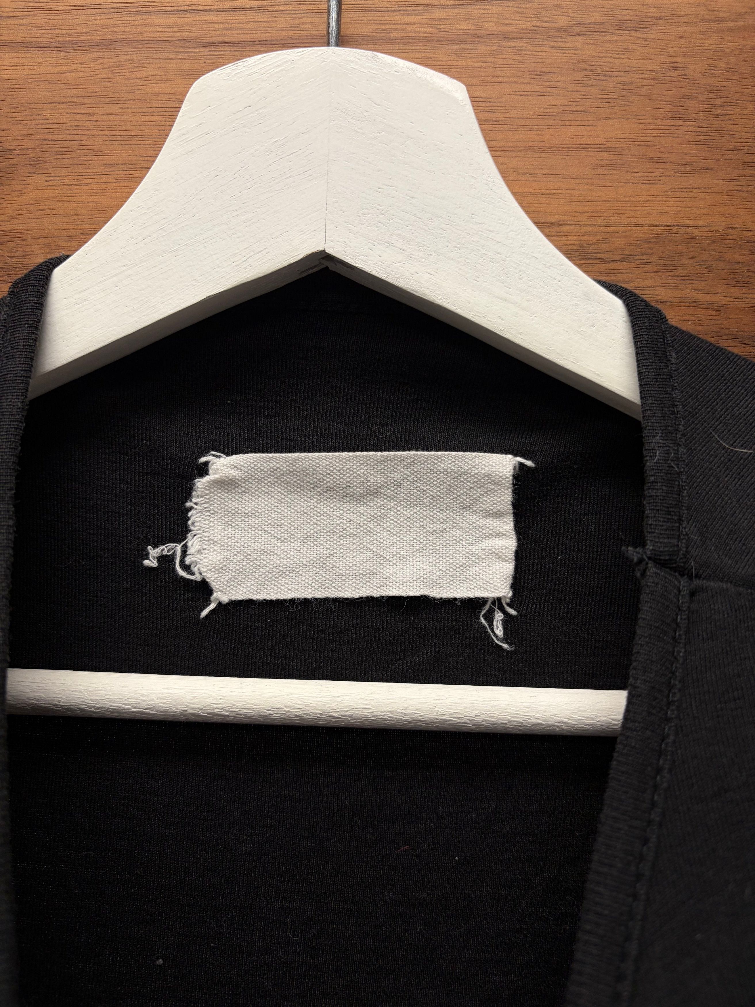Maison Margiela Maison Martin Margiela ‘Blank Tag’ Black Cotton Tank Top with Raw Shoulder Hem Size US S / EU 44-46 / 1 - 3 Thumbnail
